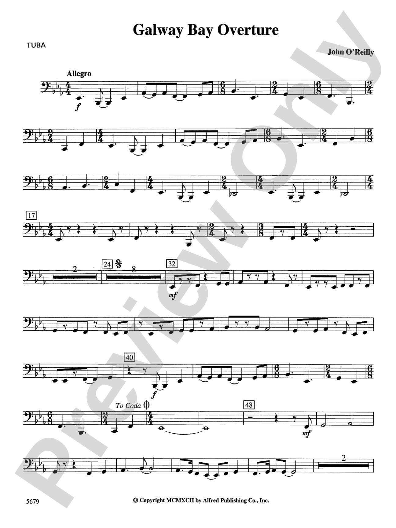 Galway Bay Overture: Tuba
