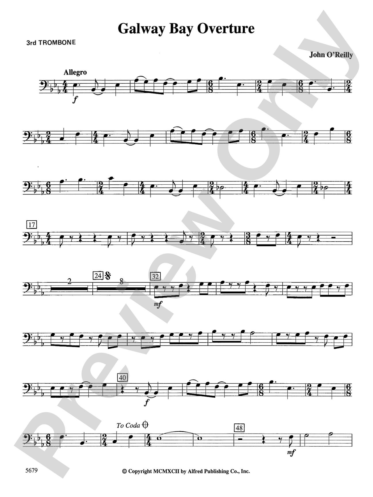 Galway Bay Overture: 3rd Trombone