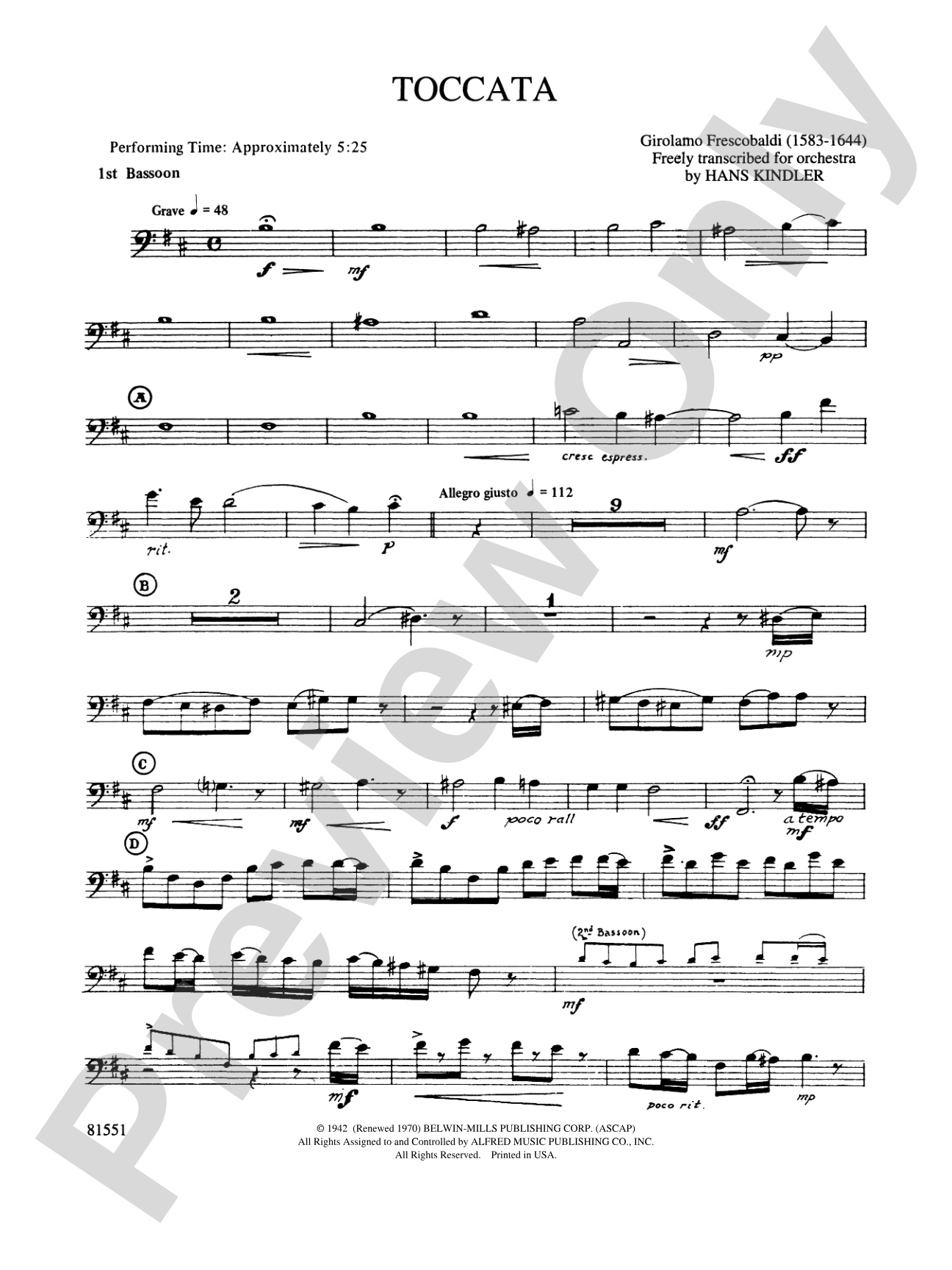 Toccata: Bassoon