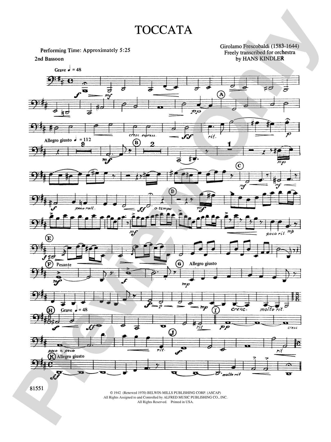 Toccata: 2nd Bassoon