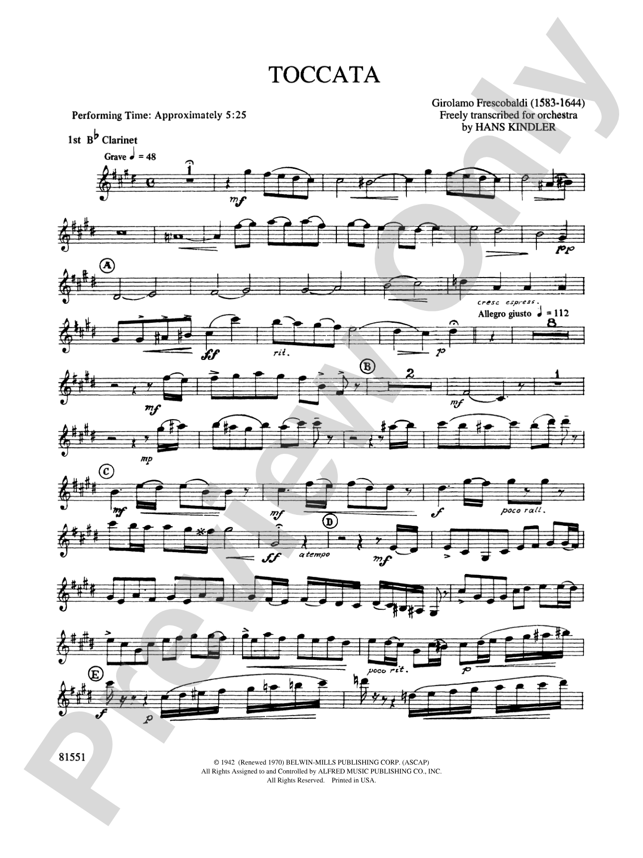 Toccata: 1st B-flat Clarinet