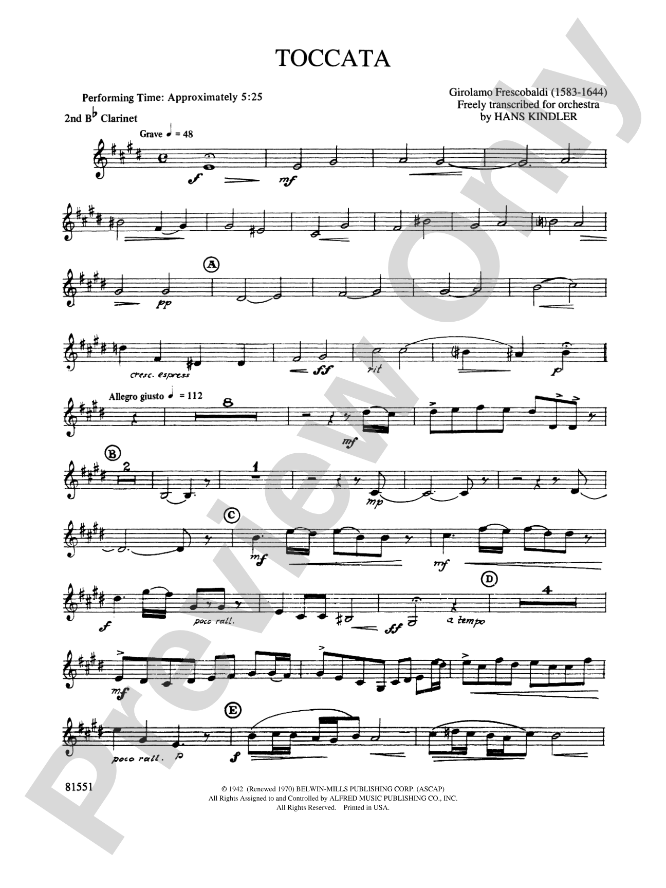 Toccata: 2nd B-flat Clarinet