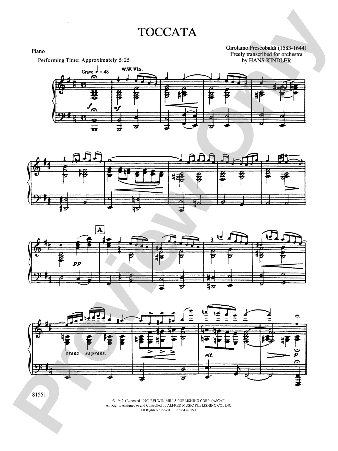 Toccata: Piano Accompaniment