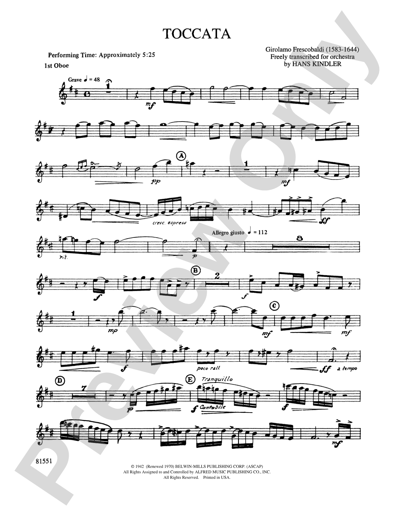 Toccata: Oboe