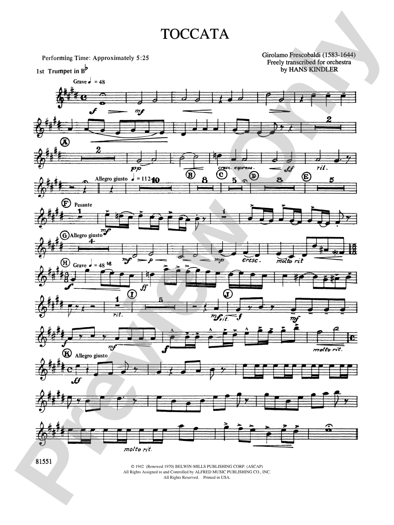 Toccata: 1st B-flat Trumpet