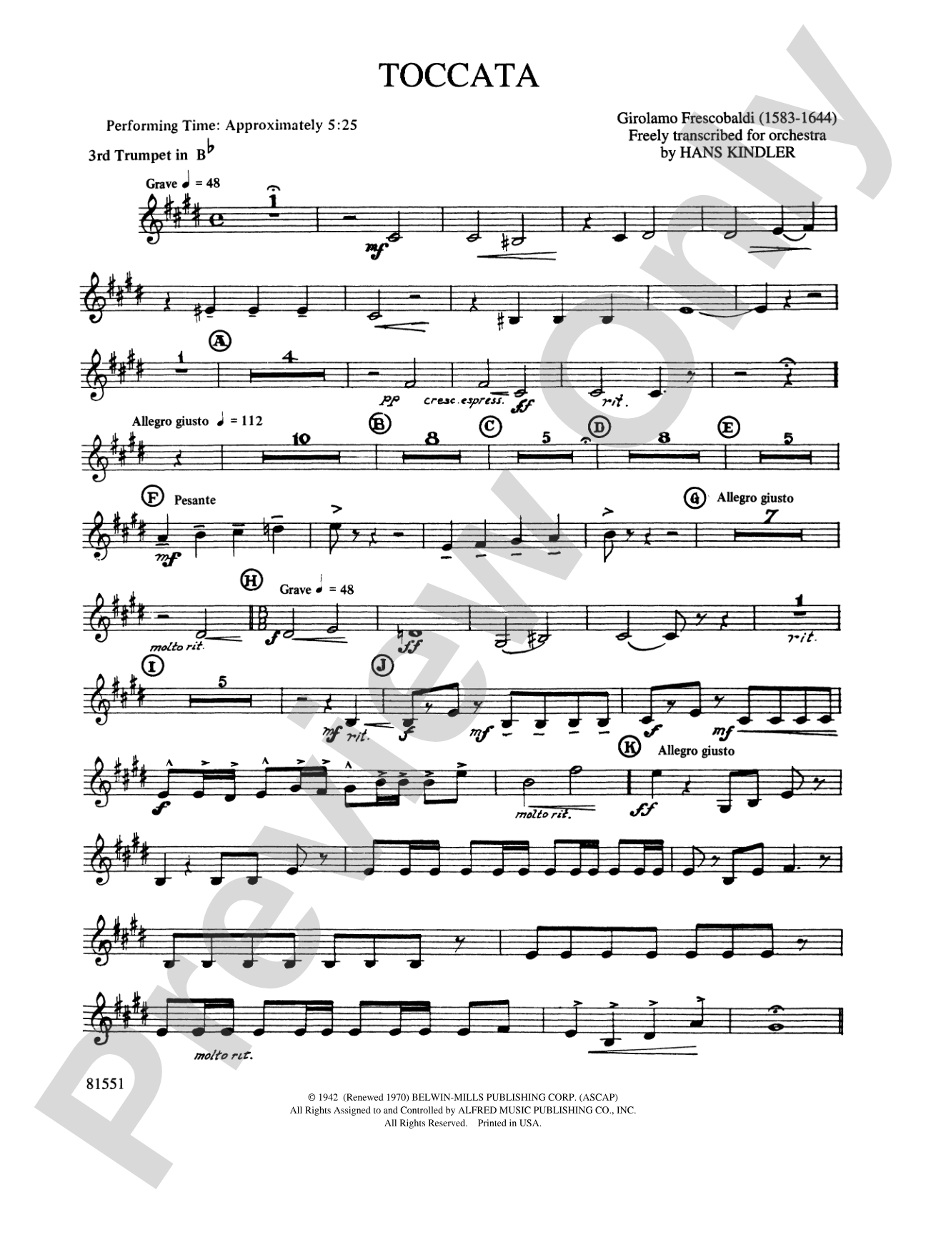 Toccata: 3rd B-flat Trumpet