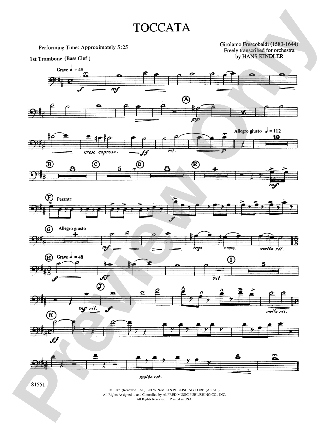 Toccata: 1st Trombone