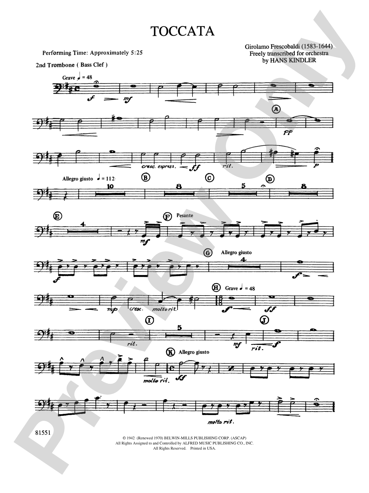 Toccata: 2nd Trombone