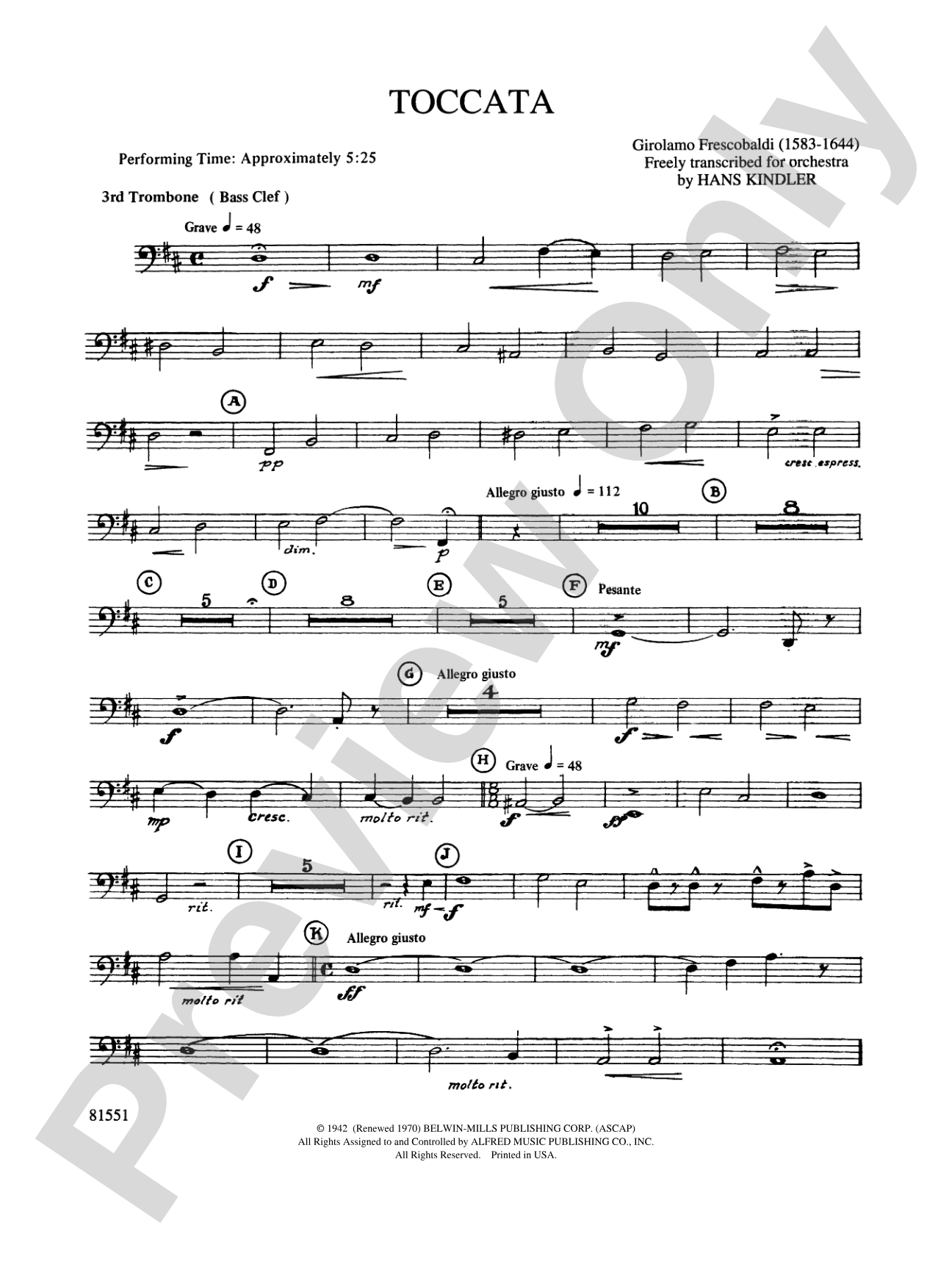 Toccata: 3rd Trombone
