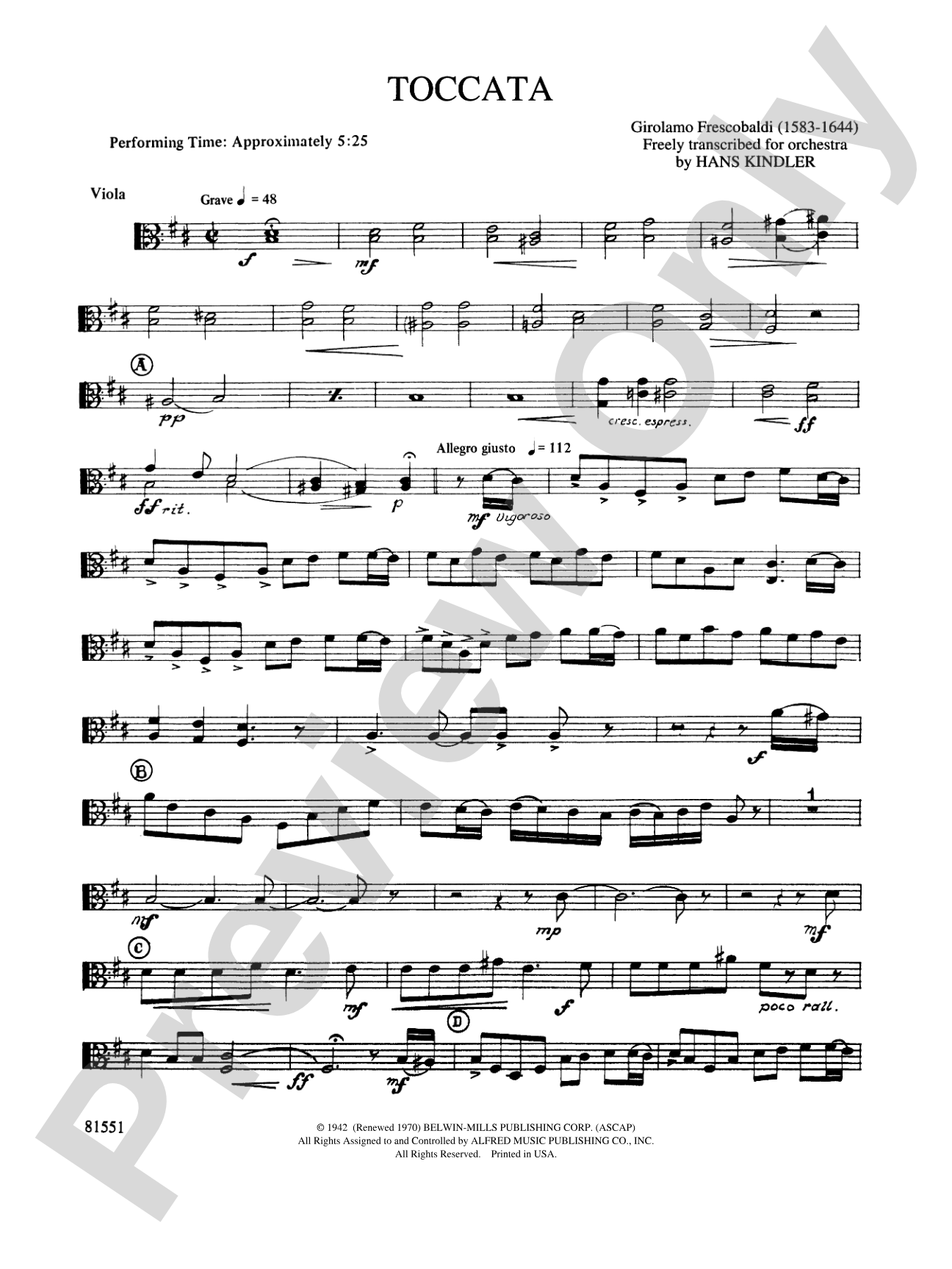 Toccata: Viola