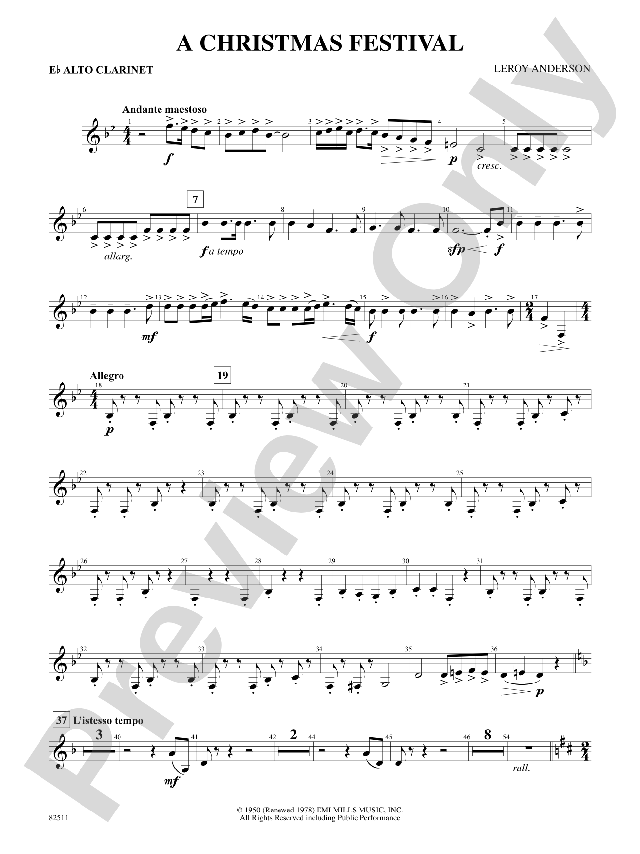 A Christmas Festival: E-flat Alto Clarinet