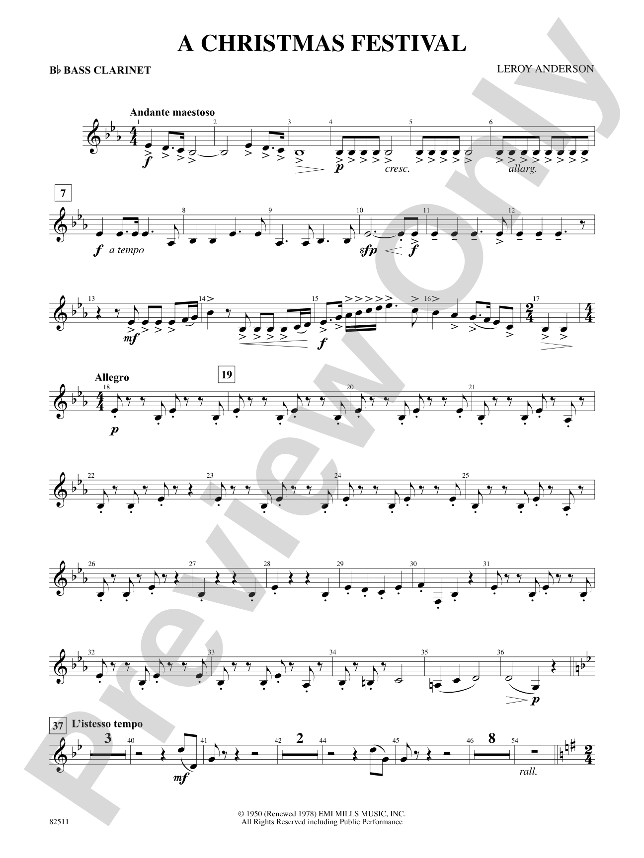 A Christmas Festival: B-flat Bass Clarinet