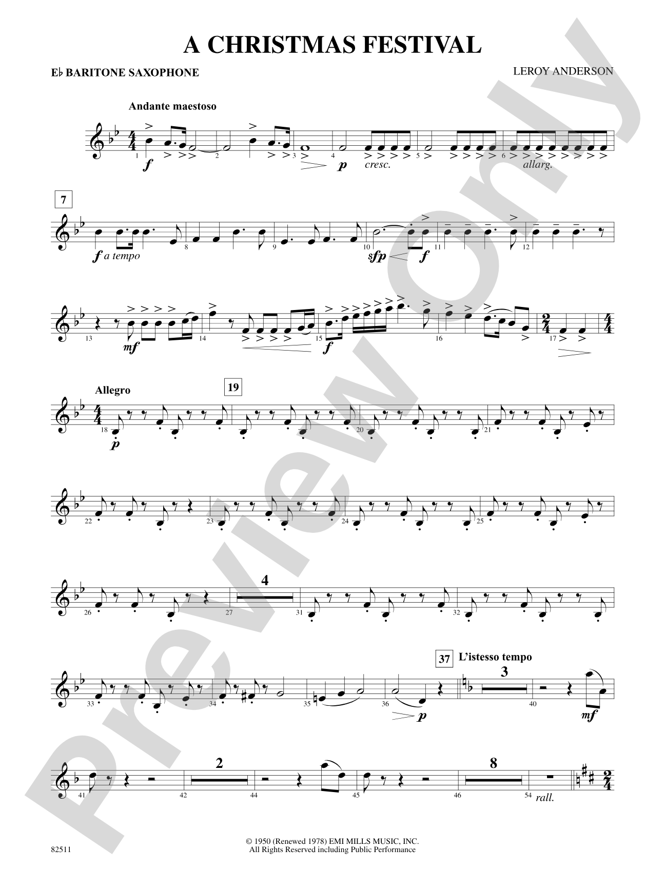 A Christmas Festival: E-flat Baritone Saxophone