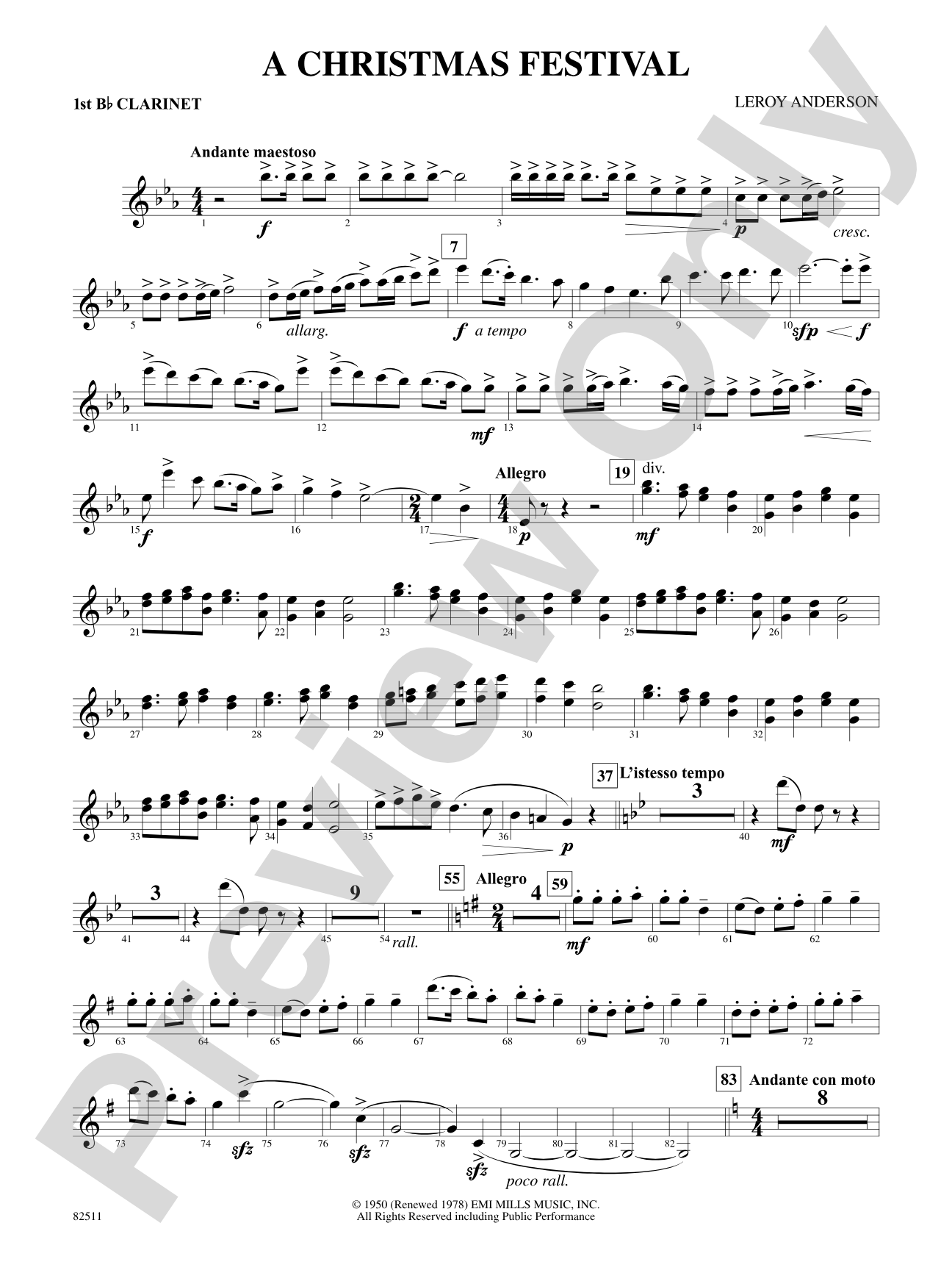 A Christmas Festival: 1st B-flat Clarinet