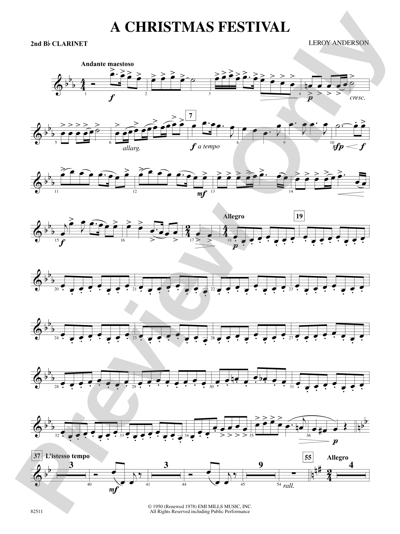 A Christmas Festival: 2nd B-flat Clarinet