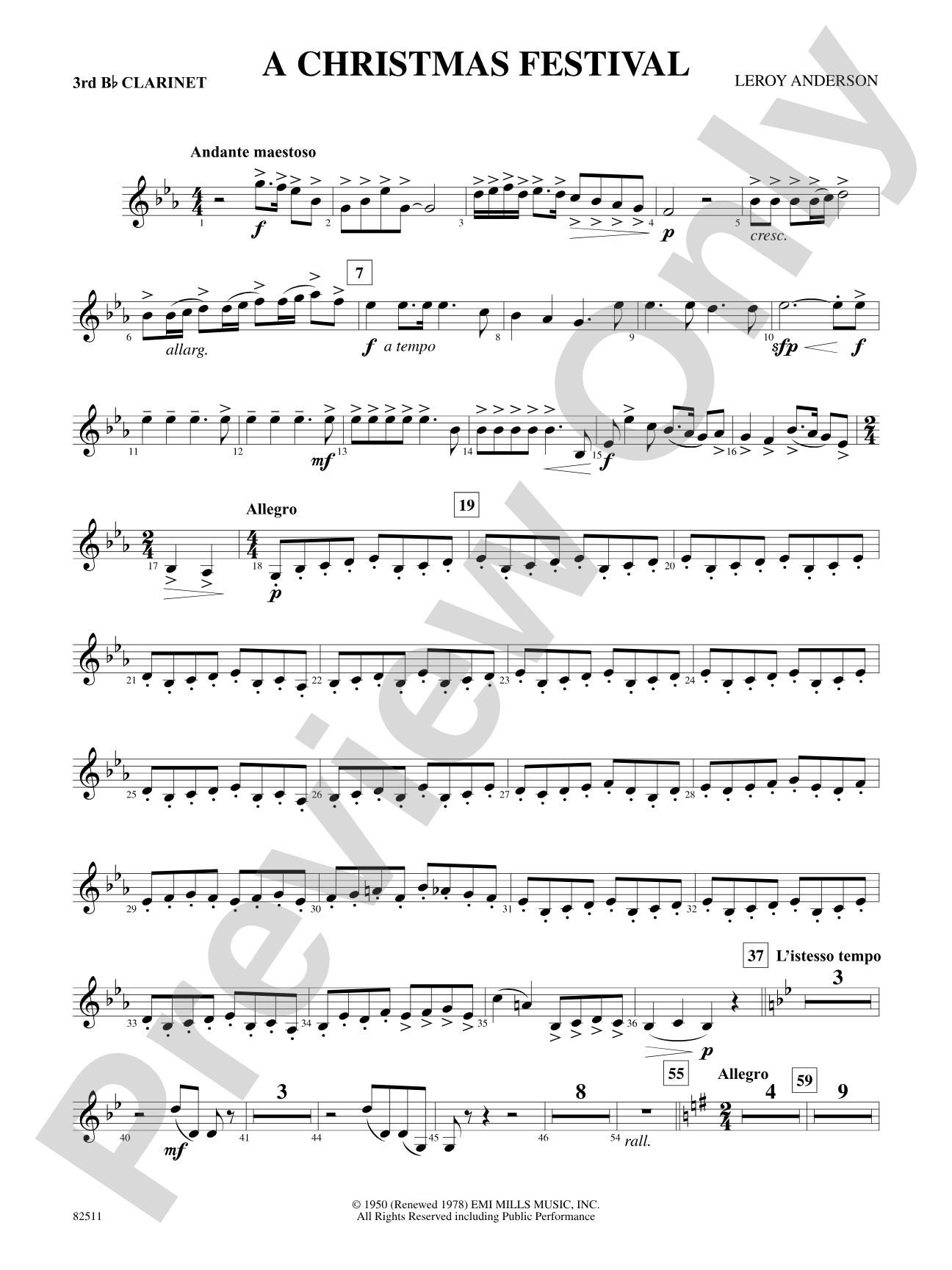 A Christmas Festival: 3rd B-flat Clarinet