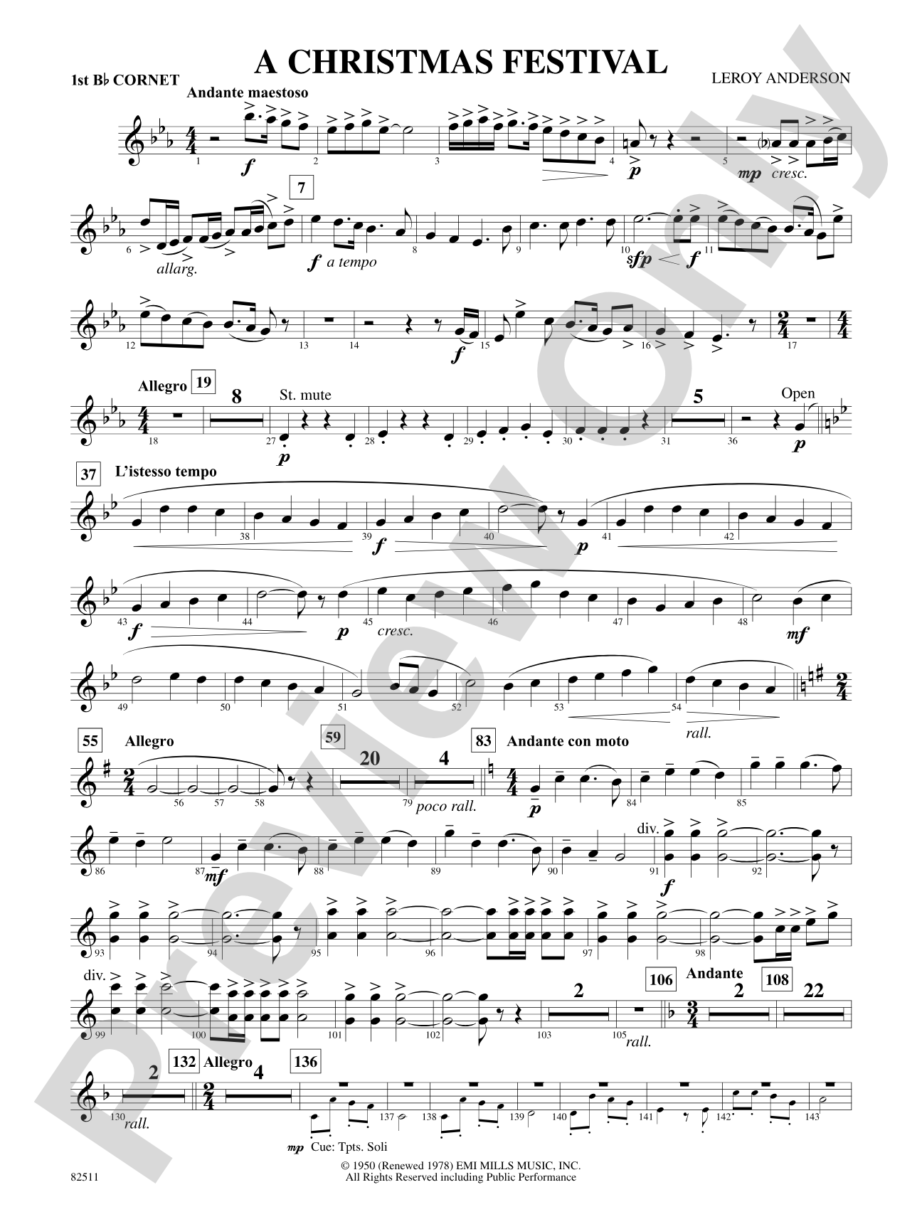 A Christmas Festival: 1st B-flat Cornet