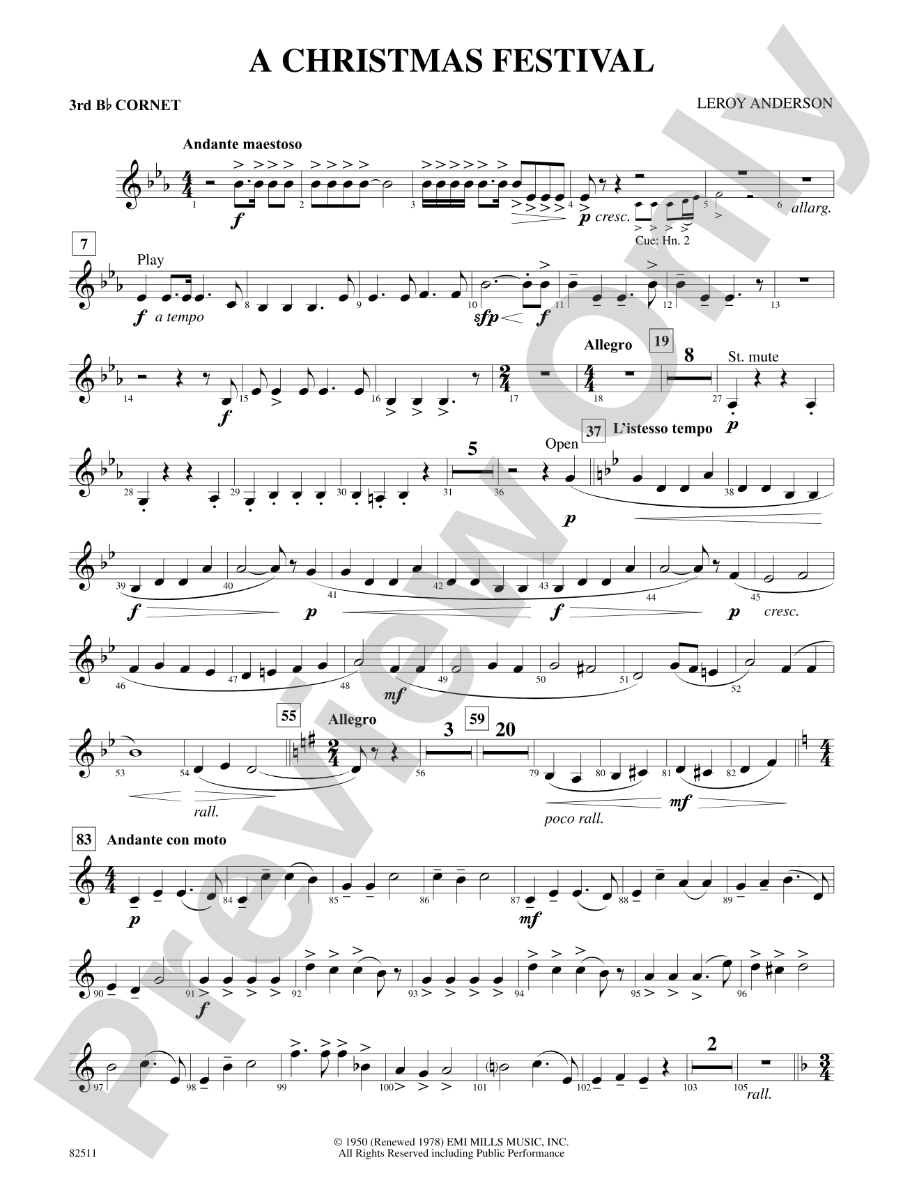 A Christmas Festival: 3rd B-flat Cornet