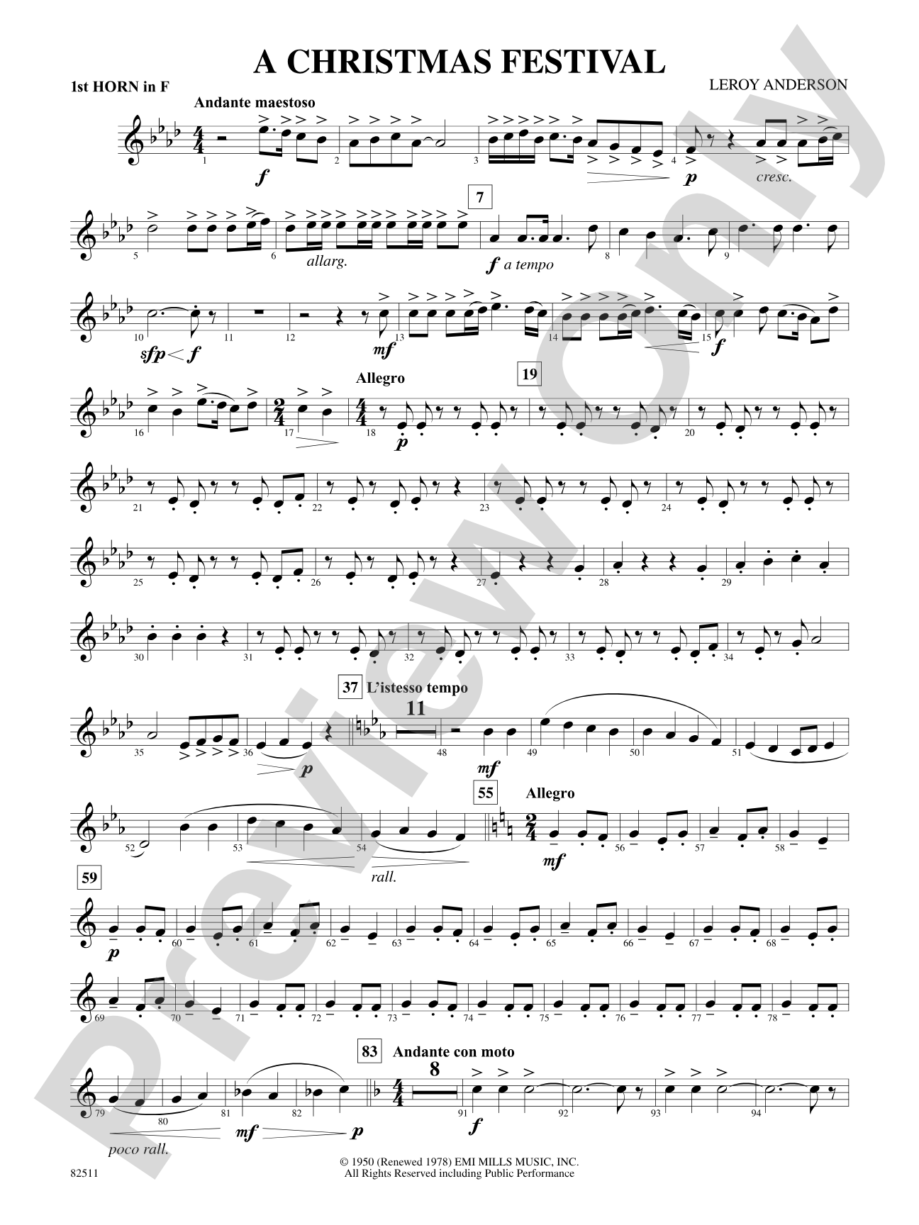 A Christmas Festival: 1st F Horn