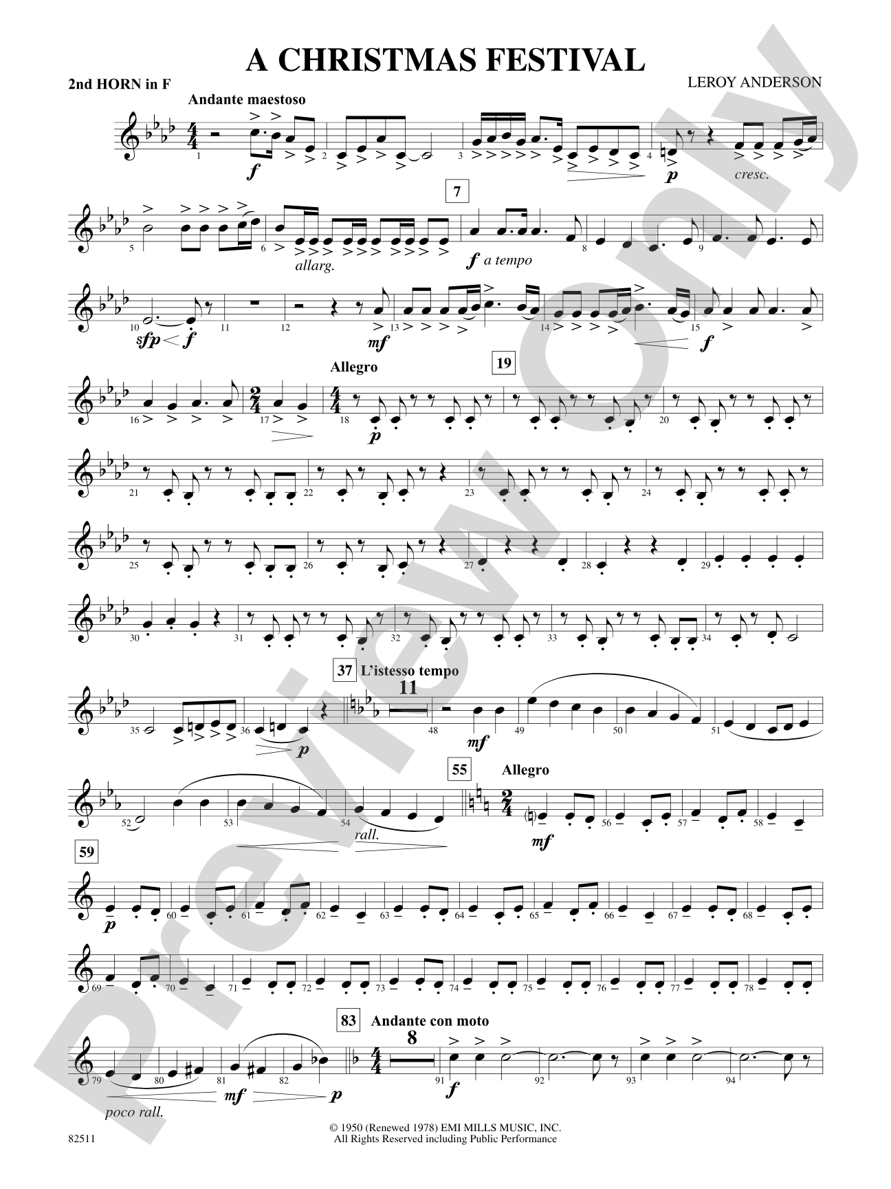 A Christmas Festival: 2nd F Horn