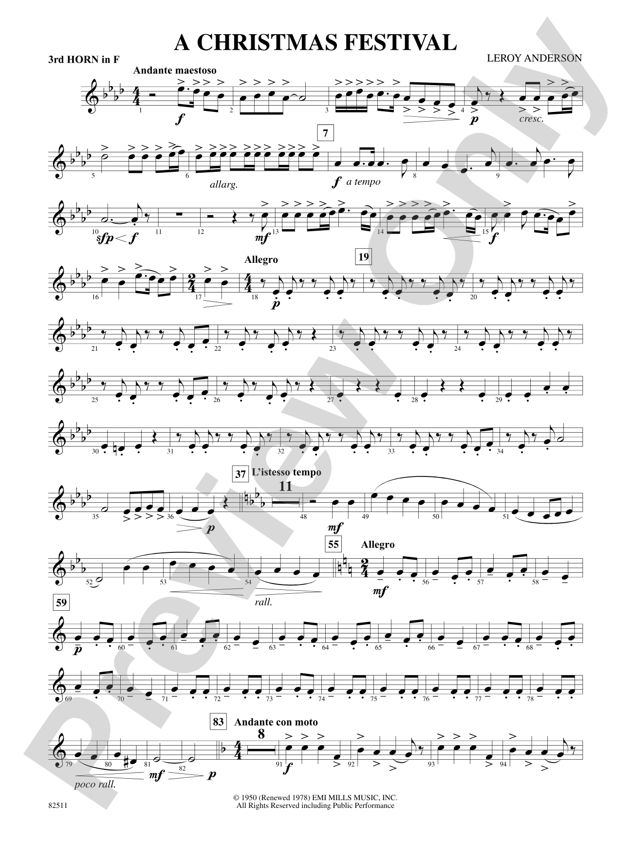 A Christmas Festival: 3rd F Horn