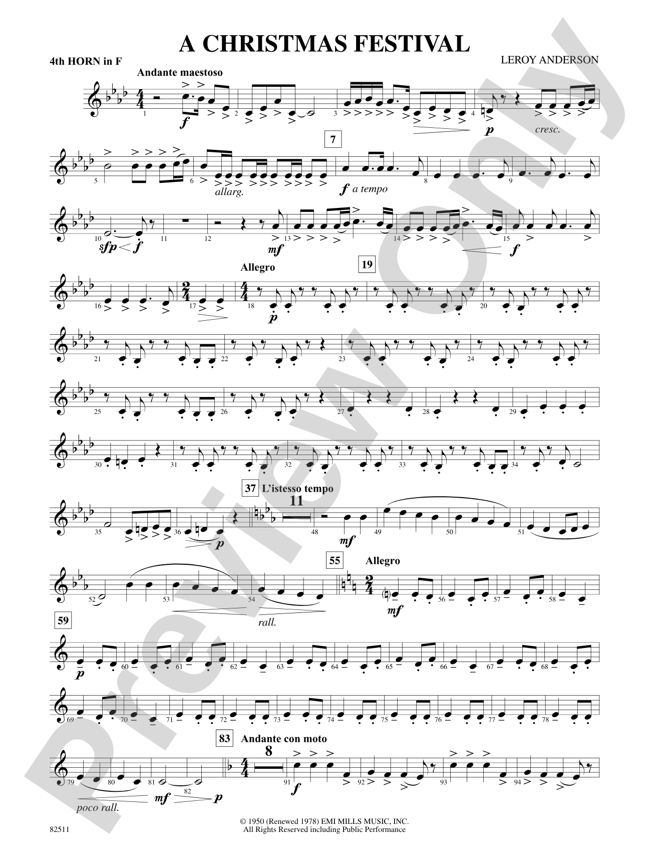 A Christmas Festival: 4th F Horn