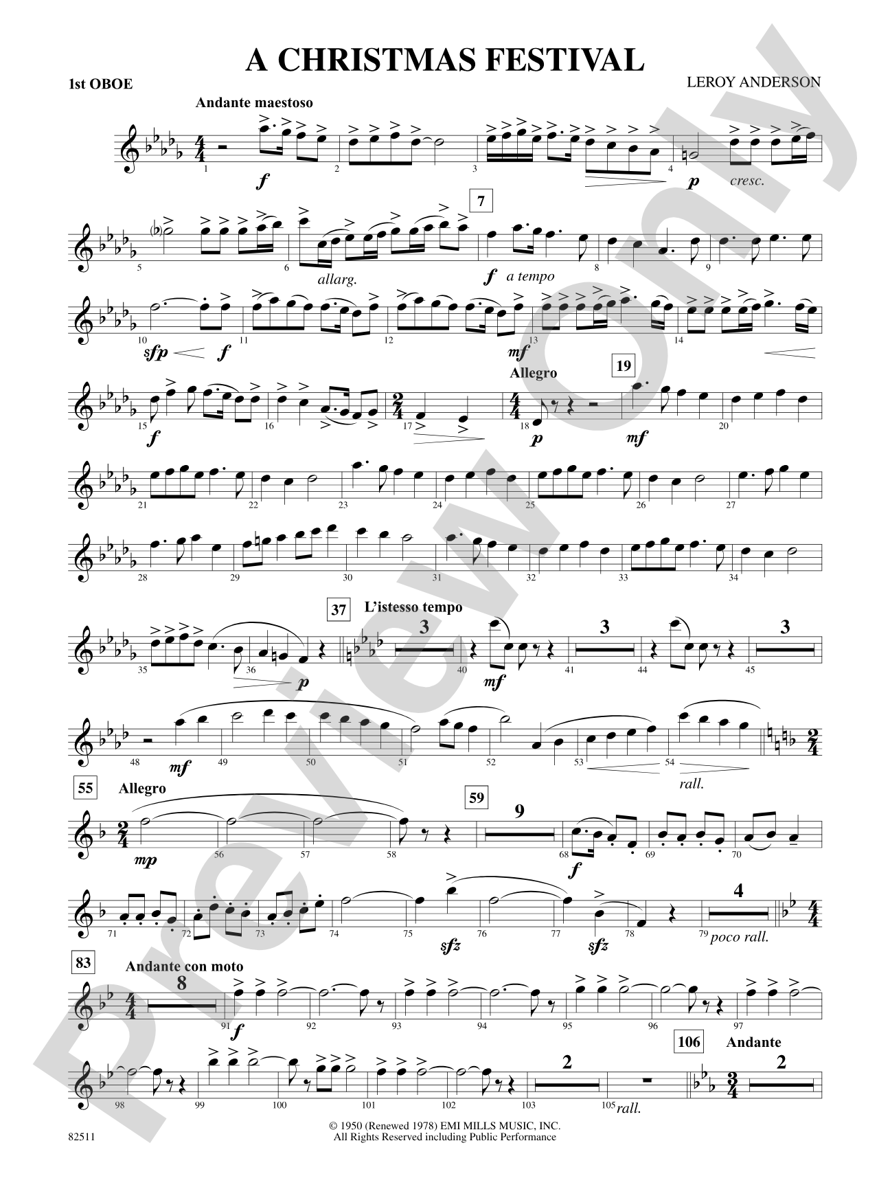 A Christmas Festival: Oboe