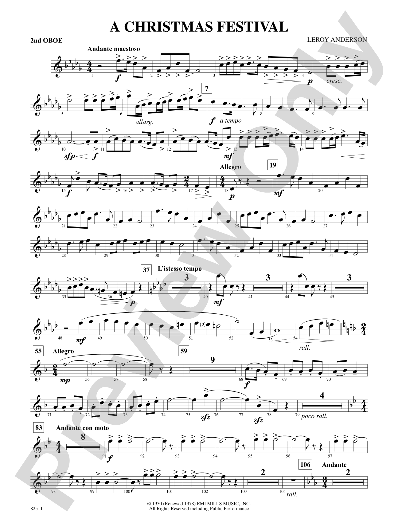 A Christmas Festival: 2nd Oboe