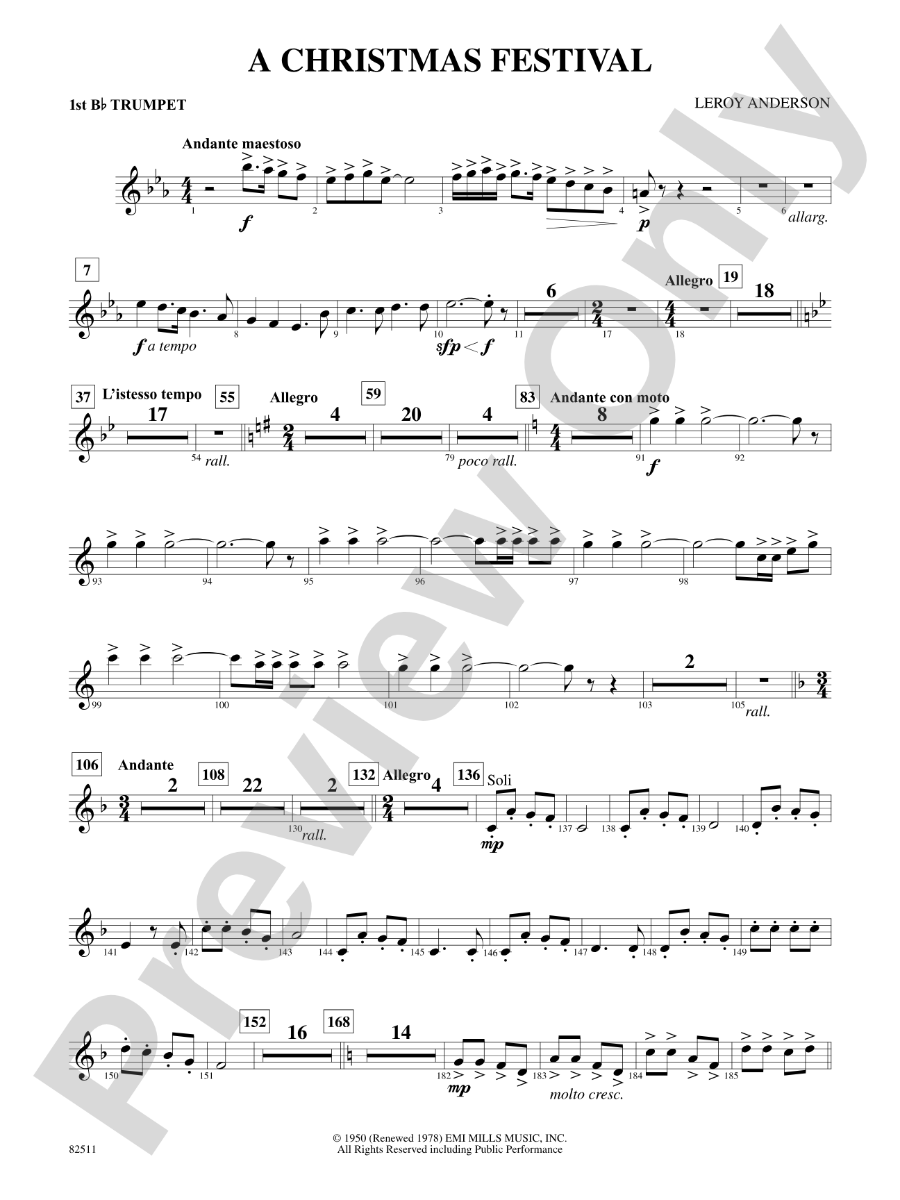 A Christmas Festival: 1st B-flat Trumpet