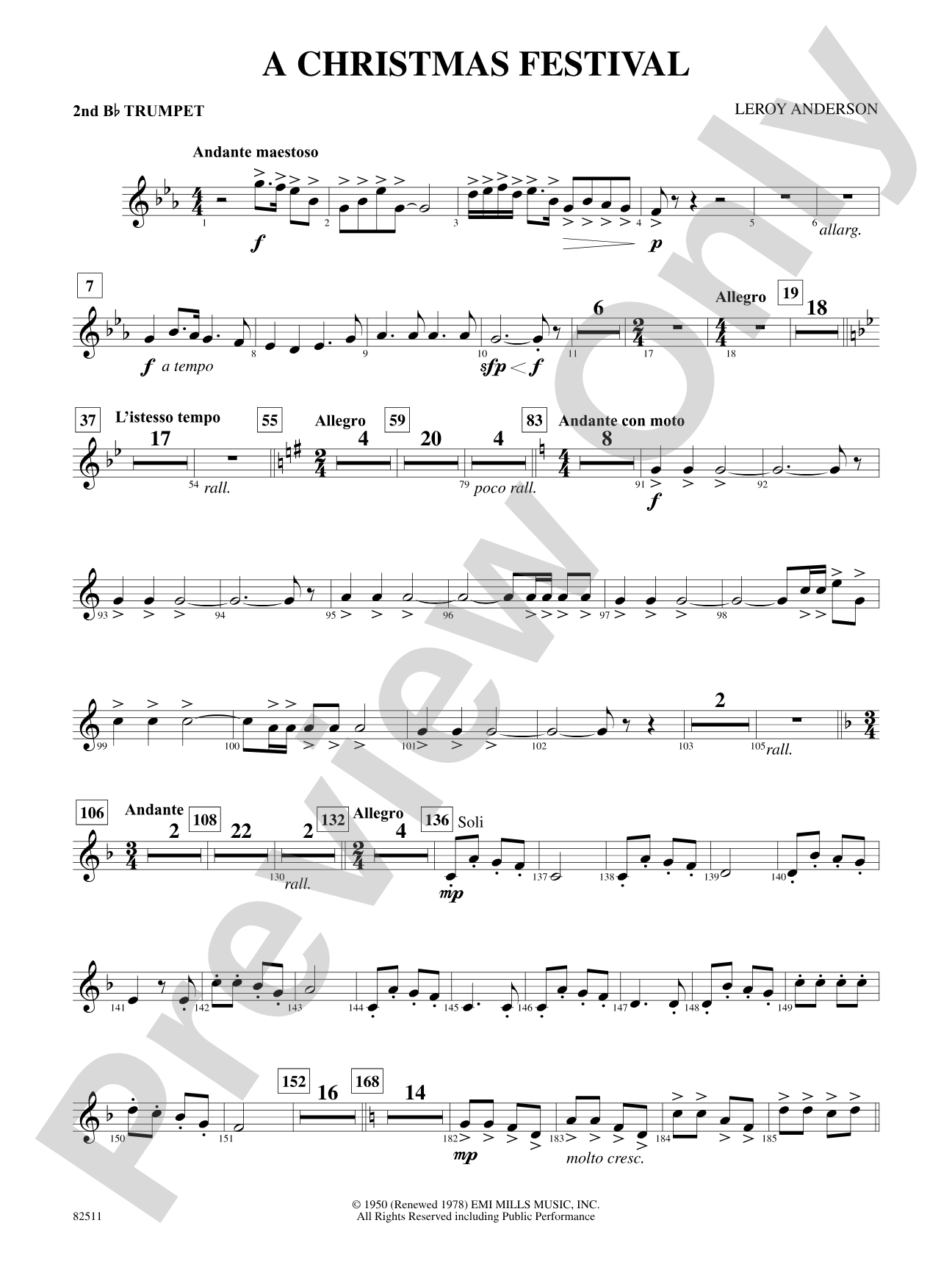 A Christmas Festival: 2nd B-flat Trumpet