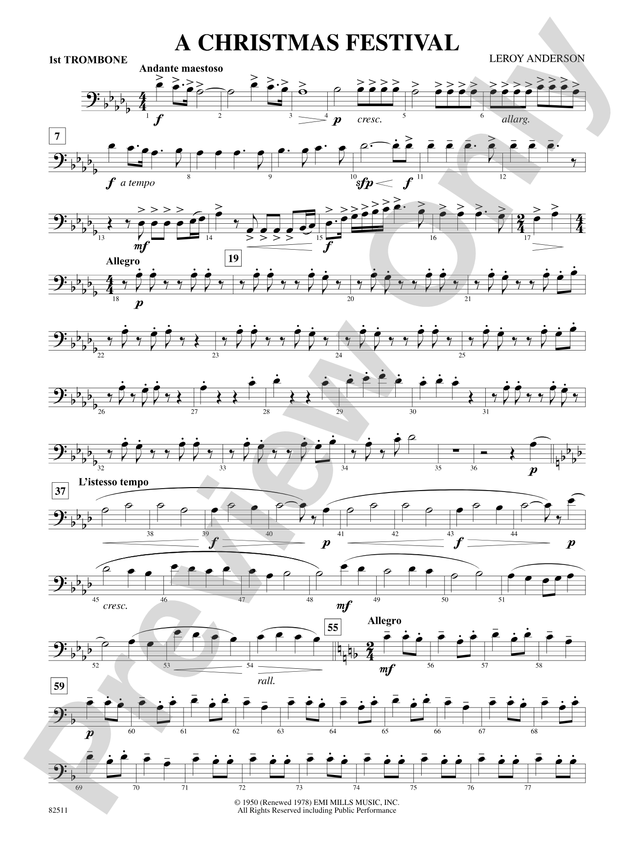 A Christmas Festival: 1st Trombone