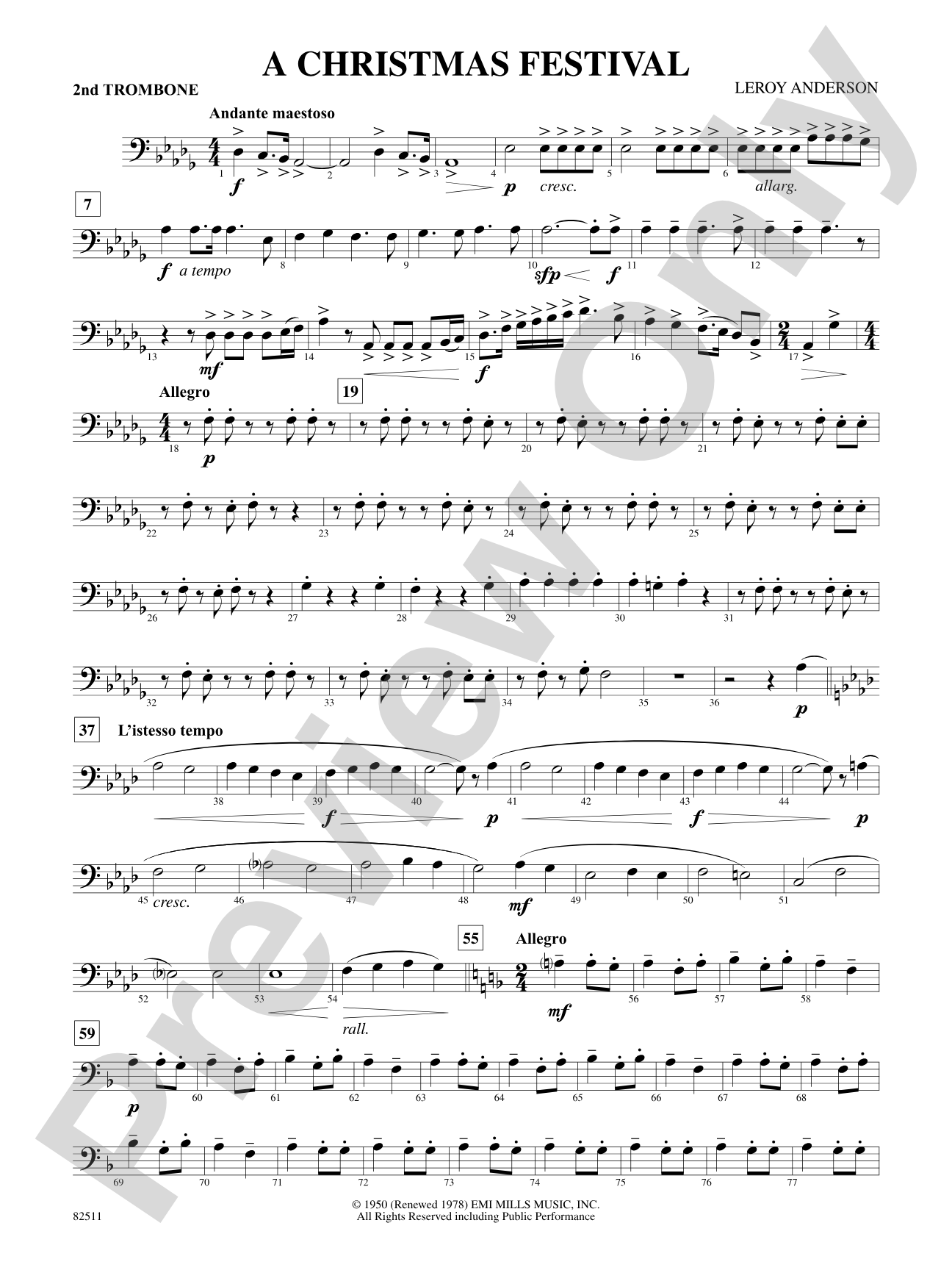 A Christmas Festival: 2nd Trombone