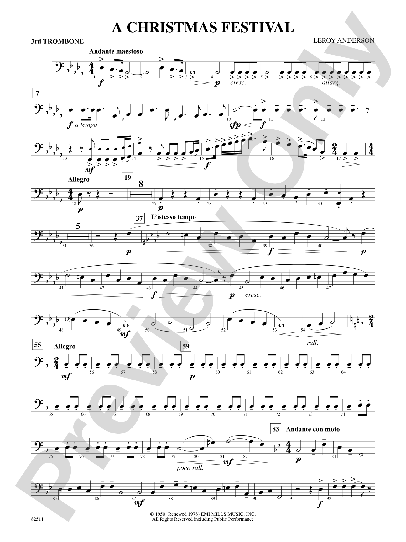 A Christmas Festival: 3rd Trombone