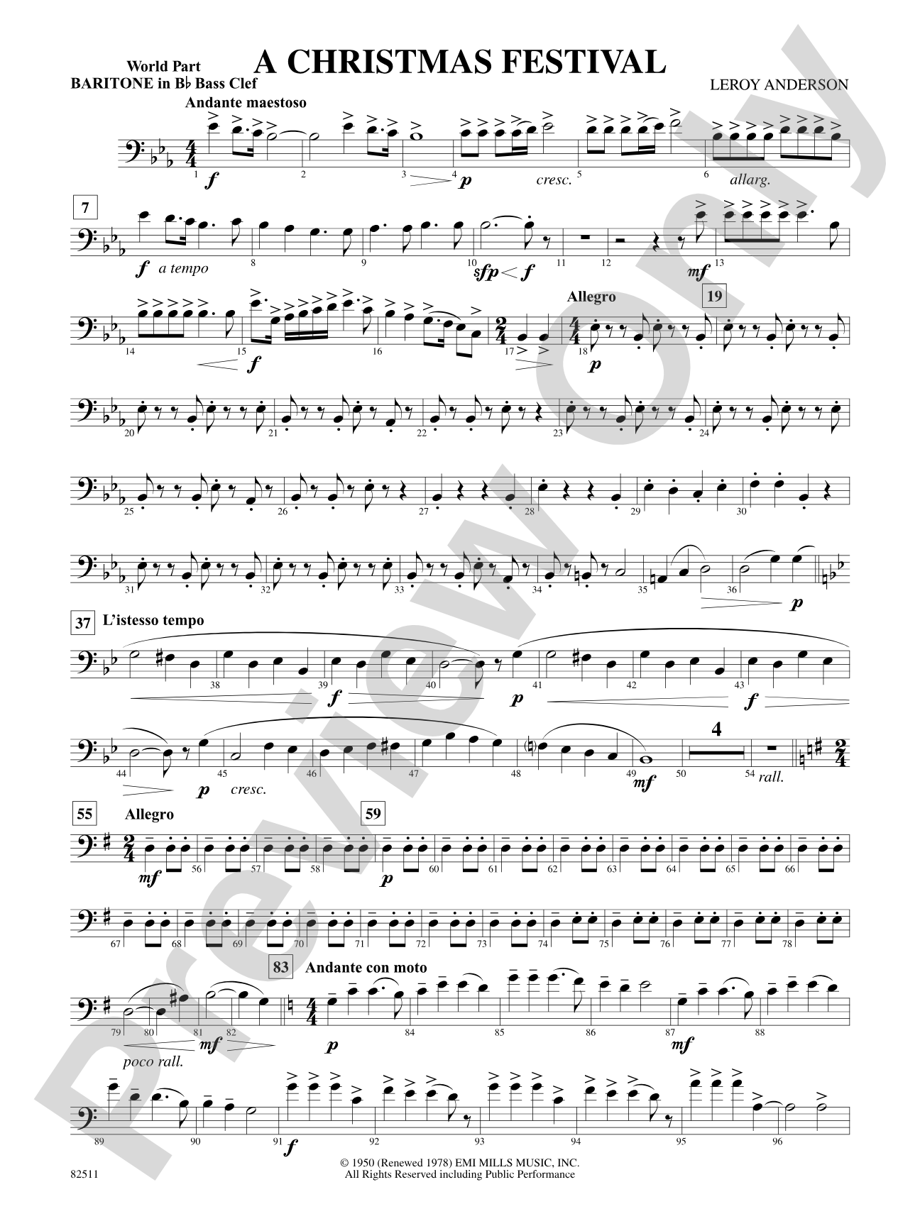 A Christmas Festival: (wp) B-flat Baritone B.C.