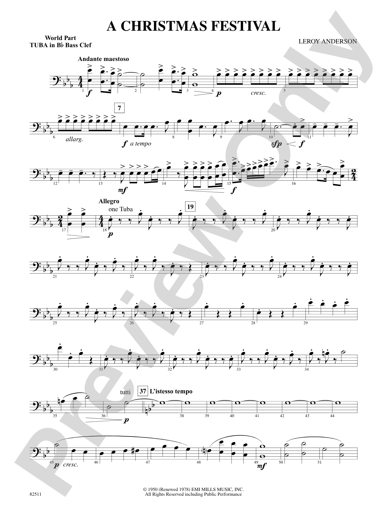 A Christmas Festival: (wp) B-flat Tuba B.C.