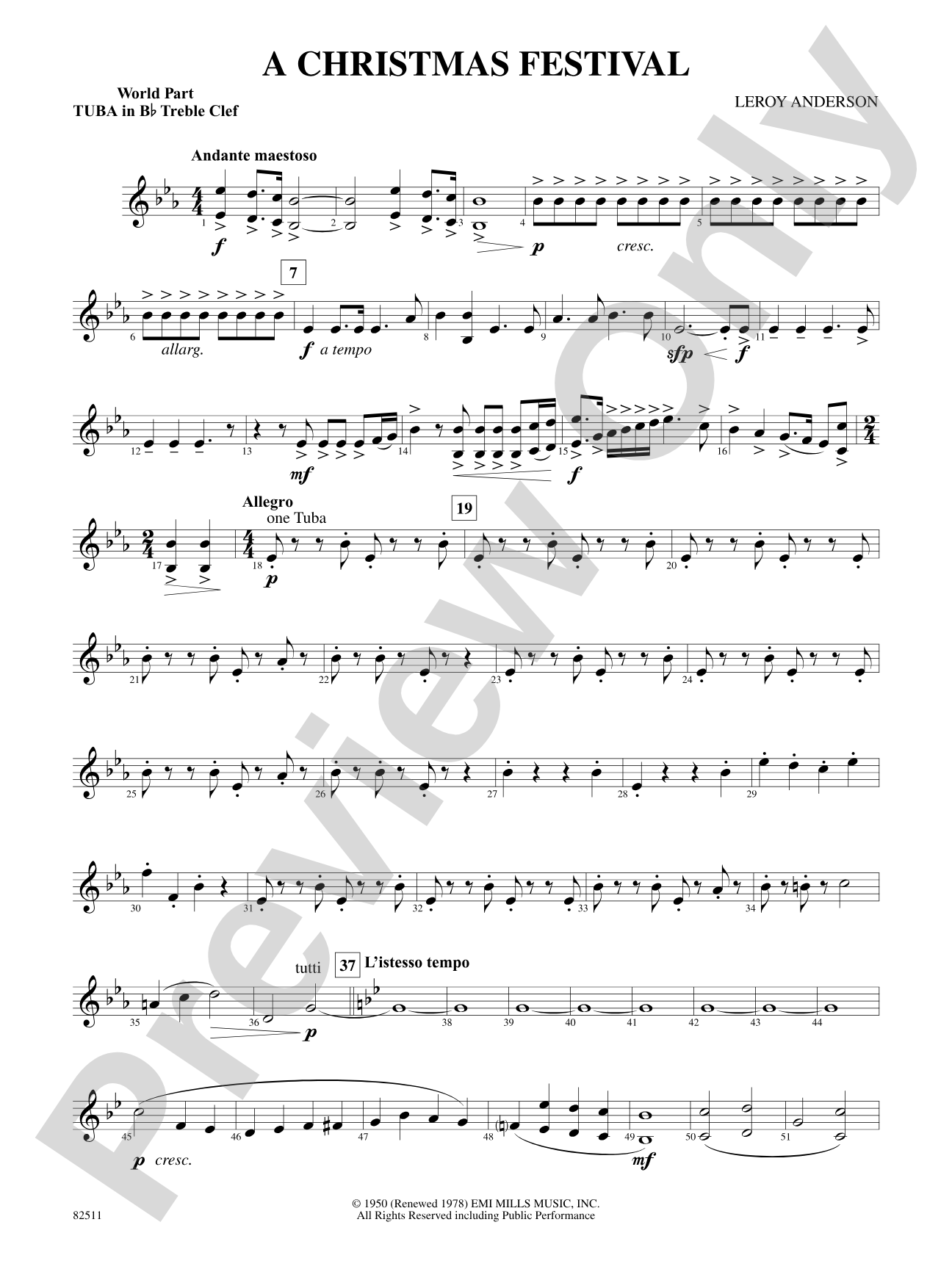 A Christmas Festival: (wp) B-flat Tuba T.C.