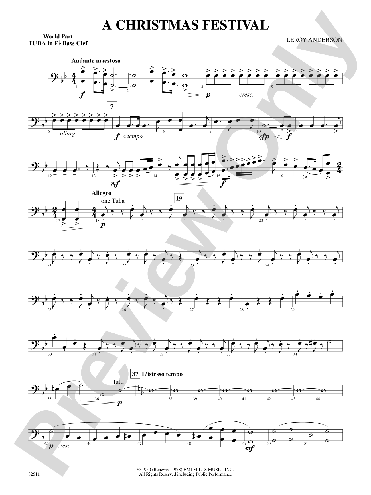 A Christmas Festival: (wp) E-flat Tuba B.C.