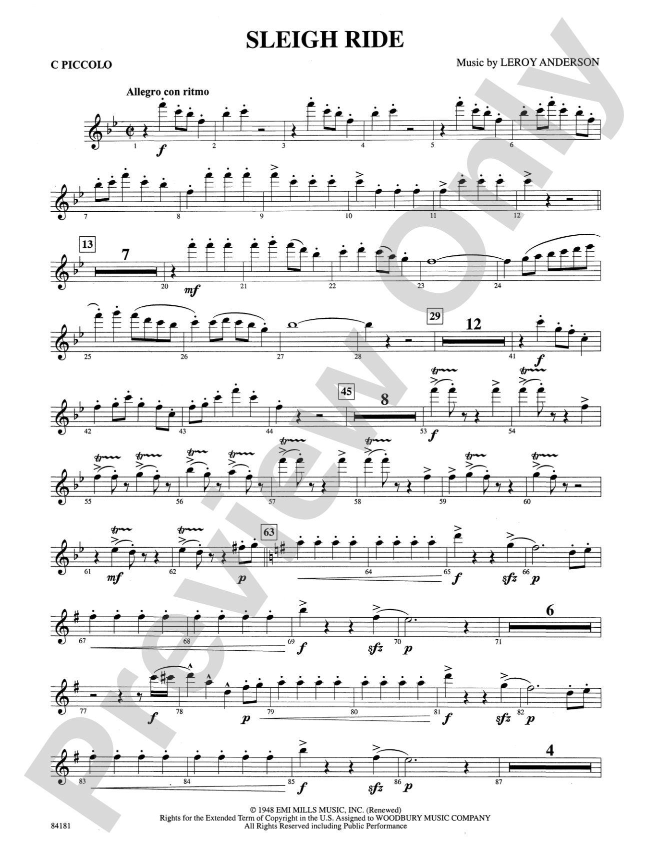 Sleigh Ride: Piccolo