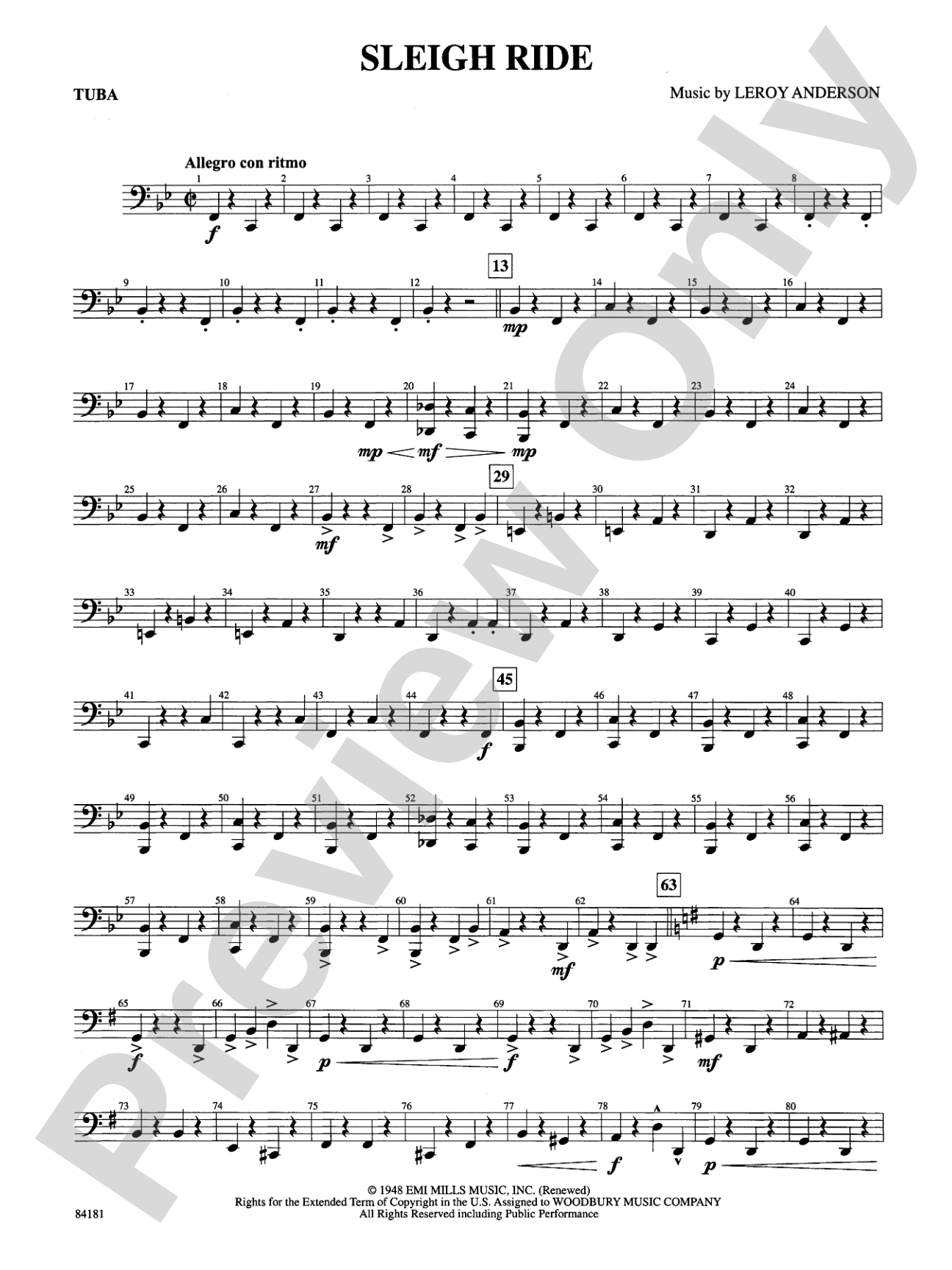 Sleigh Ride: Tuba