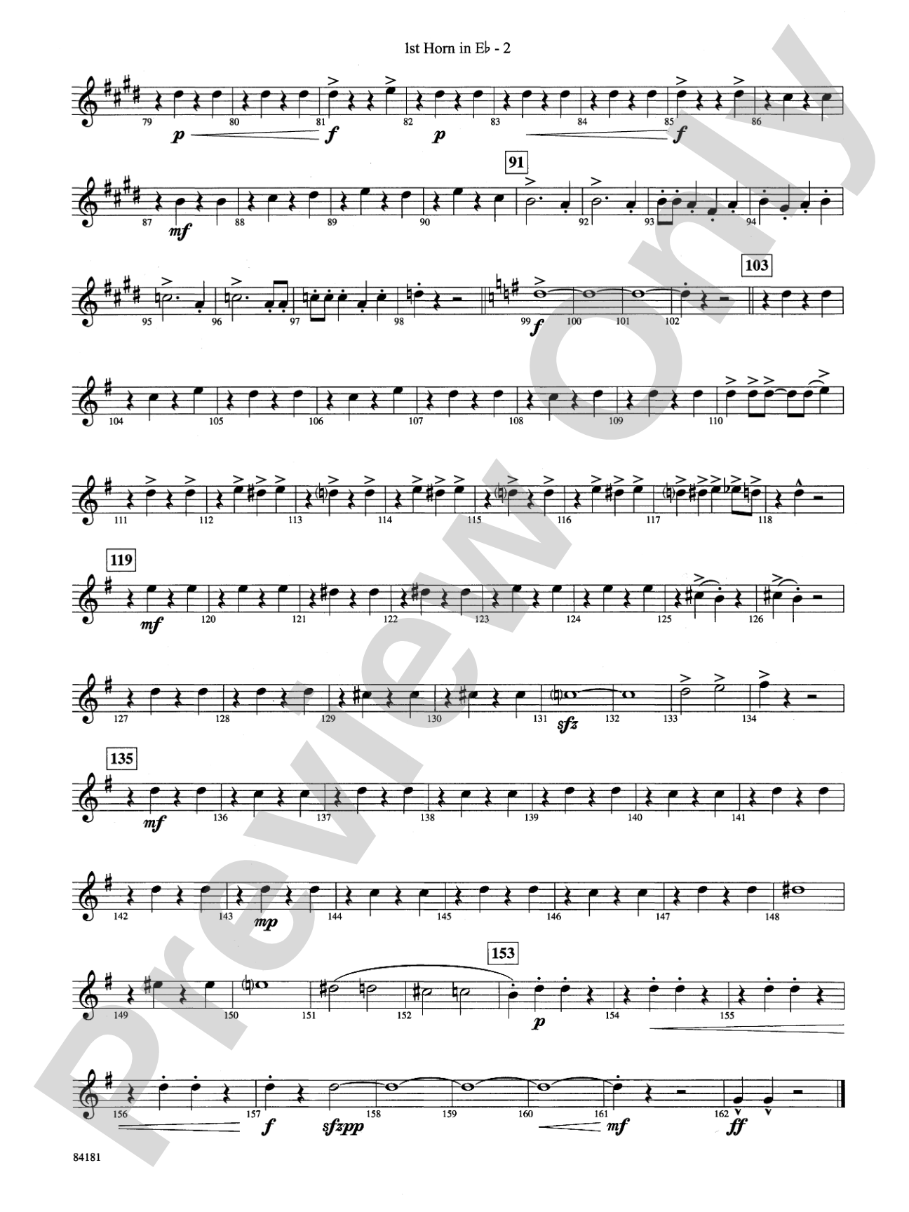 Sleigh Ride: (wp) 1st Horn in E-flat