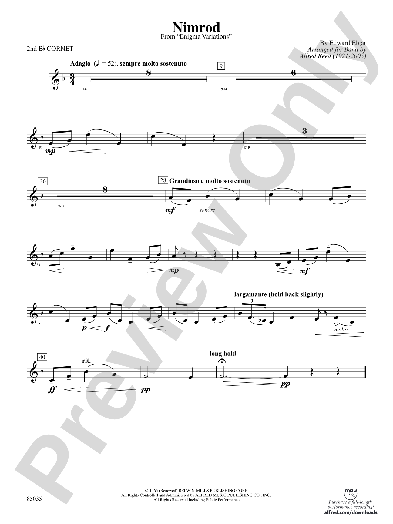 Nimrod (from Elgar's Variations): 2nd B-flat Cornet