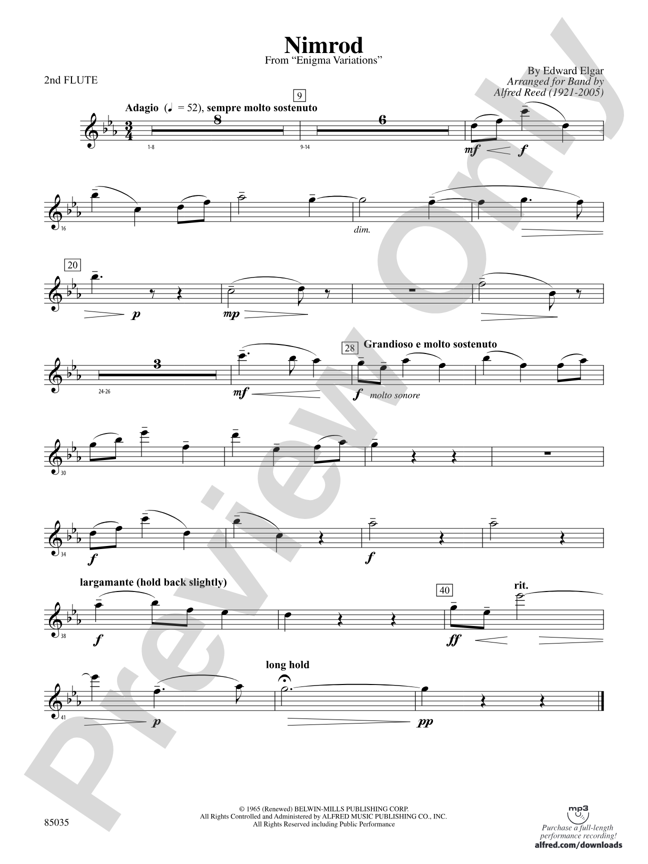 Nimrod (from Elgar's Variations): 2nd Flute