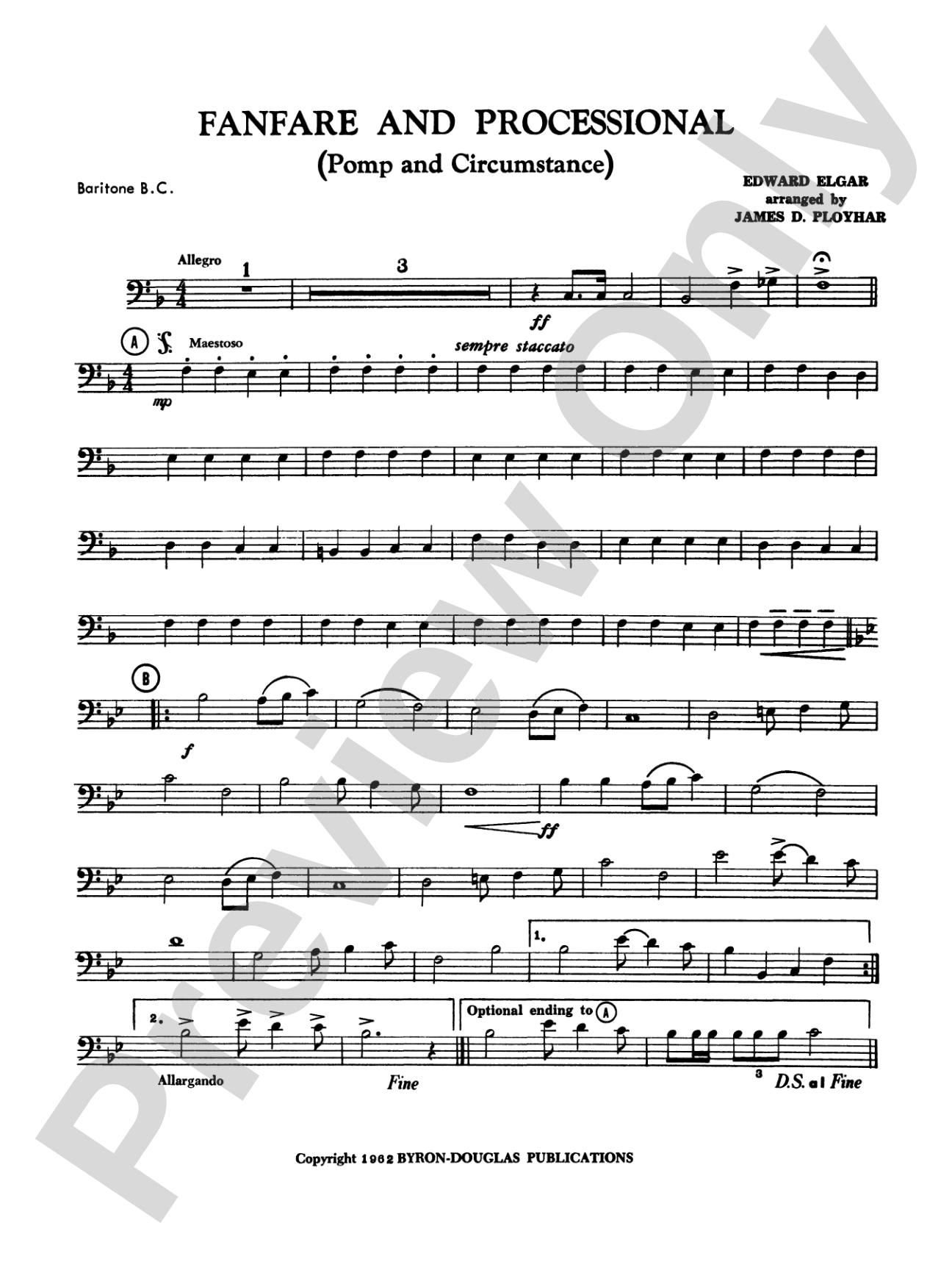 Fanfare, Processional and Recessional: Baritone B.C.