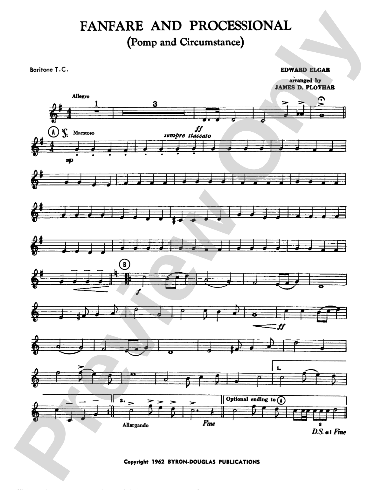 Fanfare, Processional and Recessional: Baritone T.C.