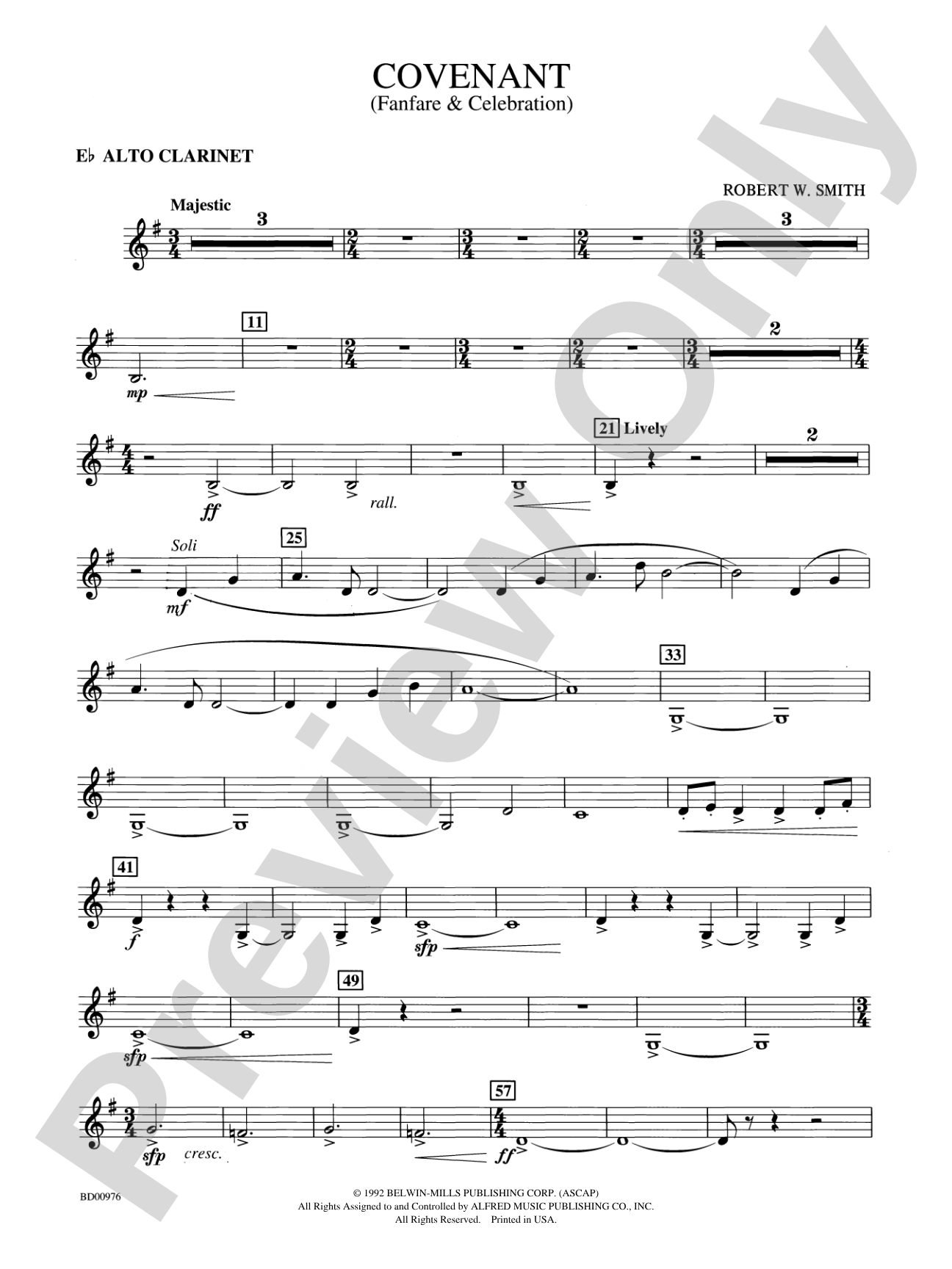 Covenant: E-flat Alto Clarinet