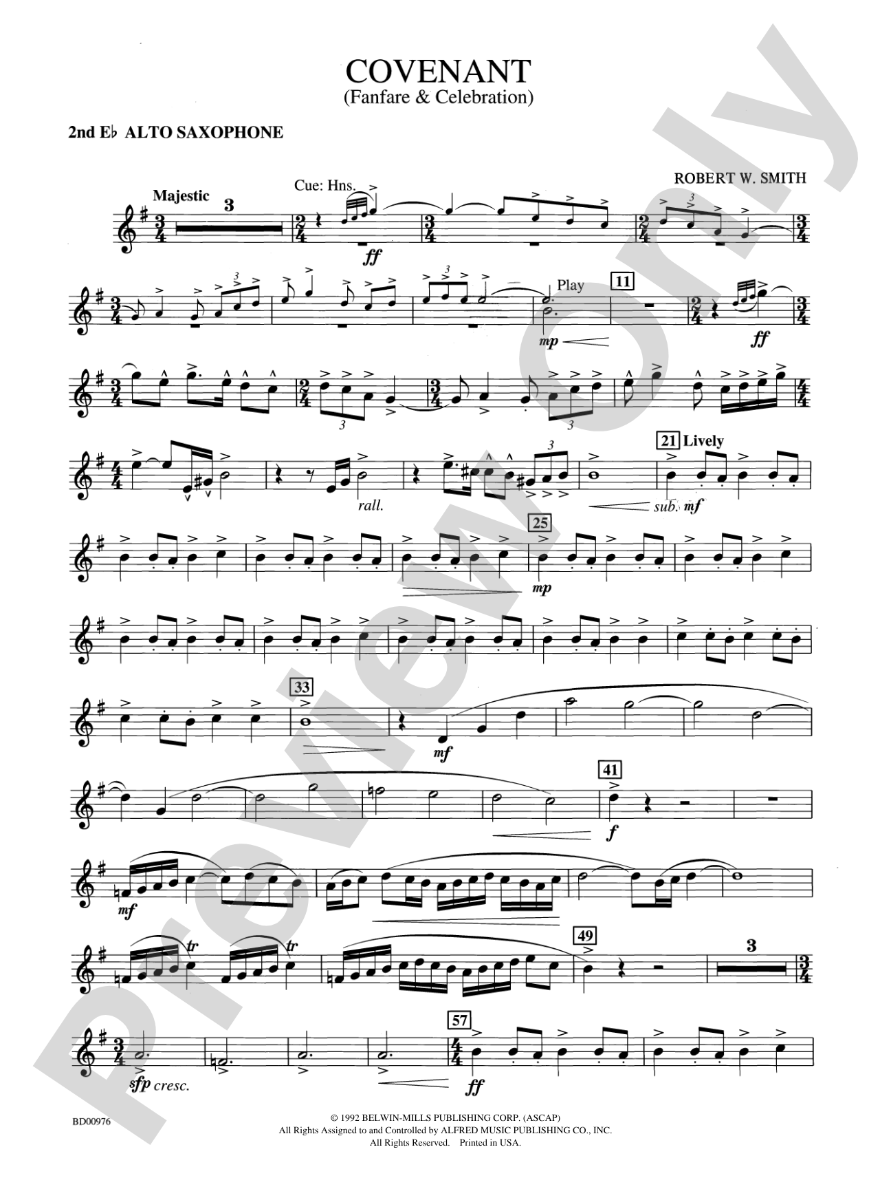 Covenant: 2nd E-flat Alto Saxophone