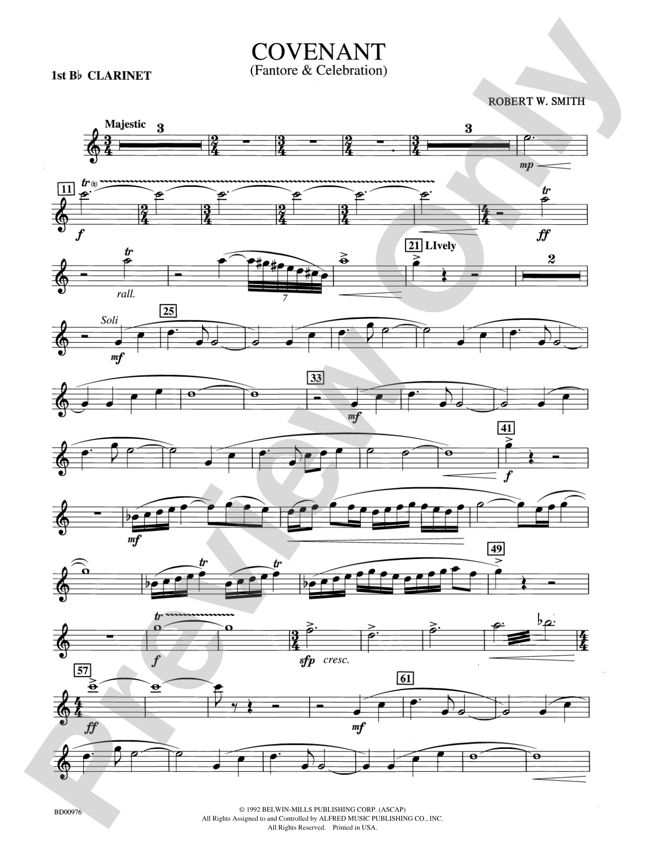 Covenant: 1st B-flat Clarinet