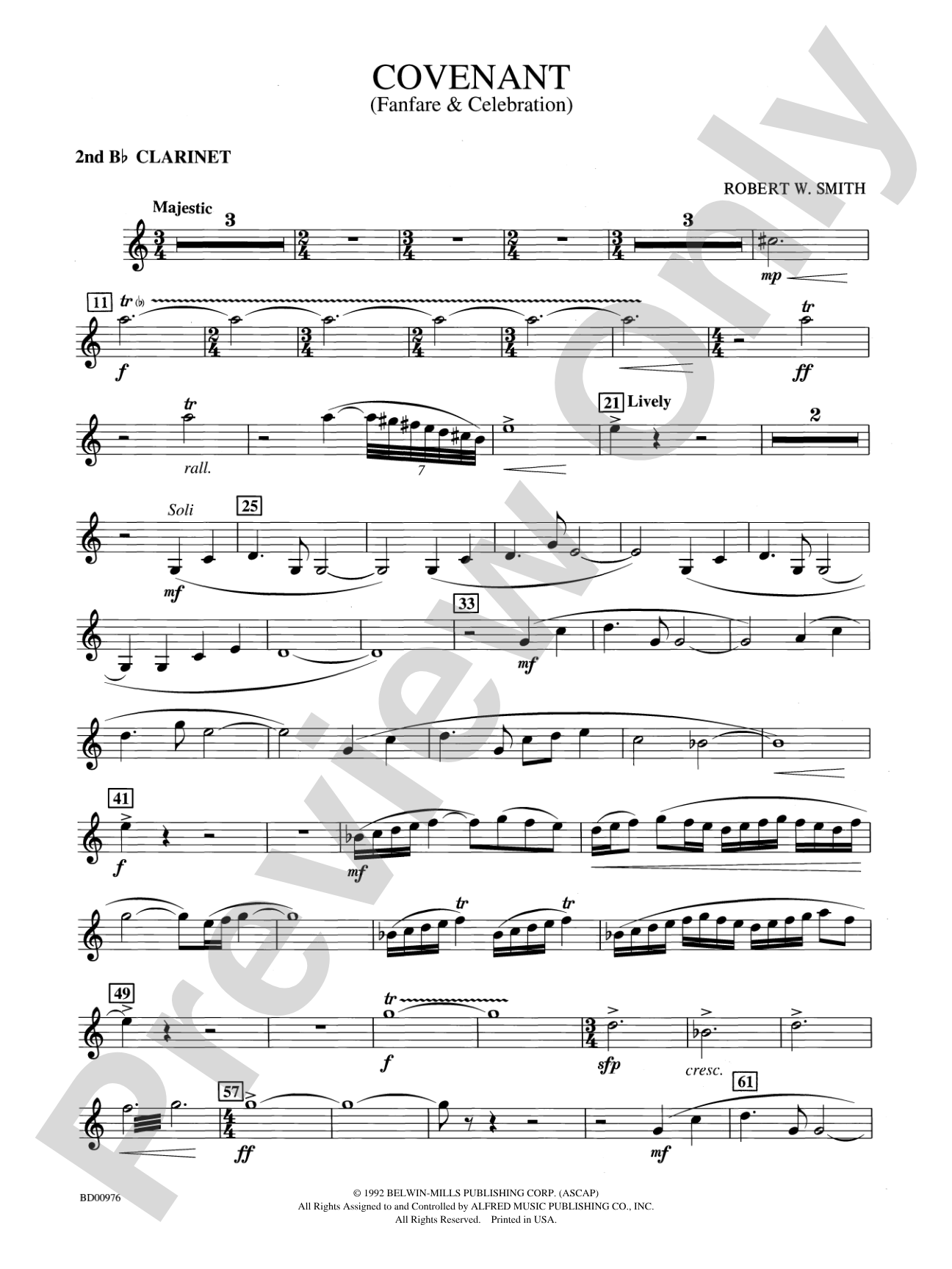 Covenant: 2nd B-flat Clarinet