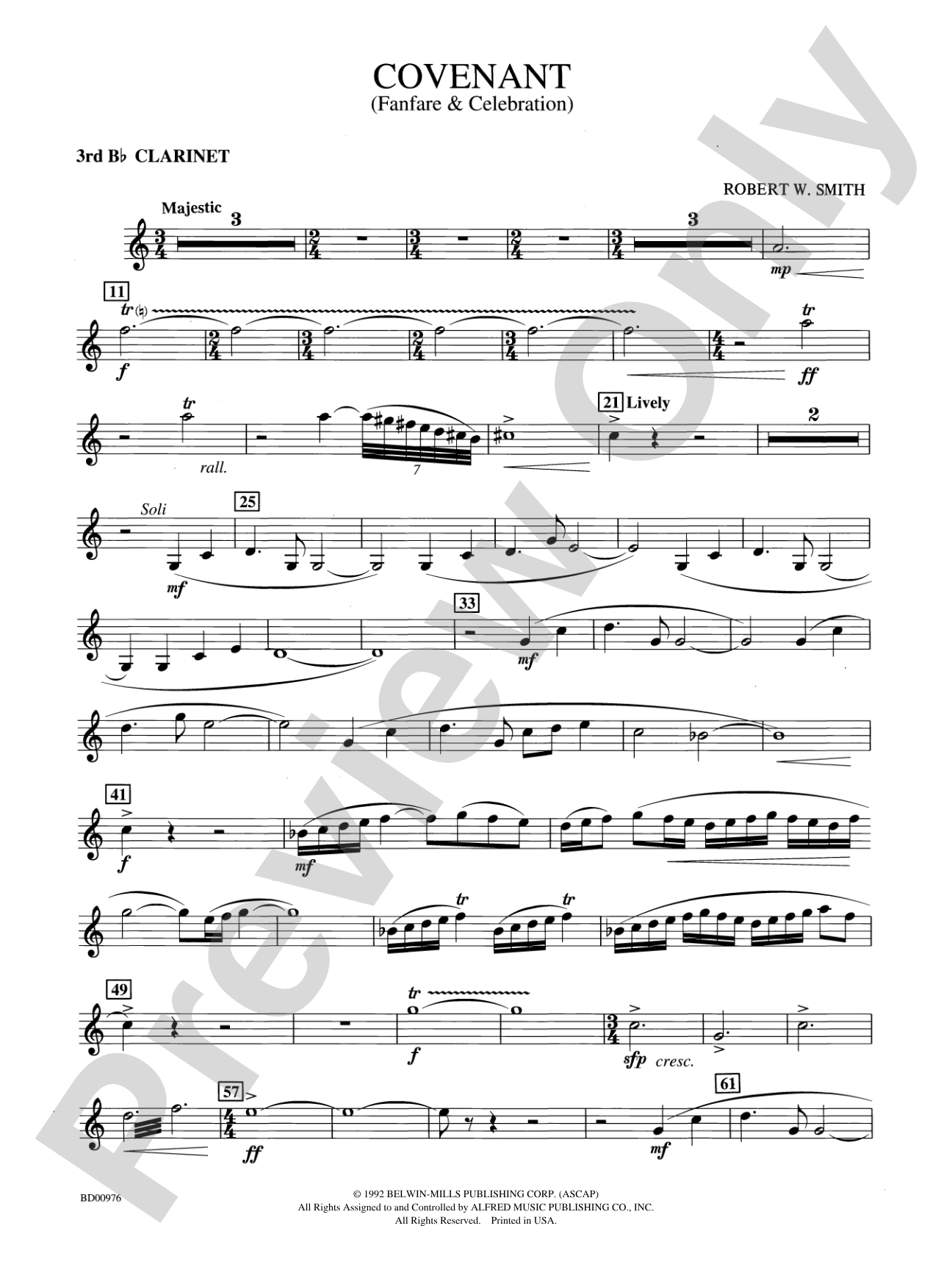 Covenant: 3rd B-flat Clarinet
