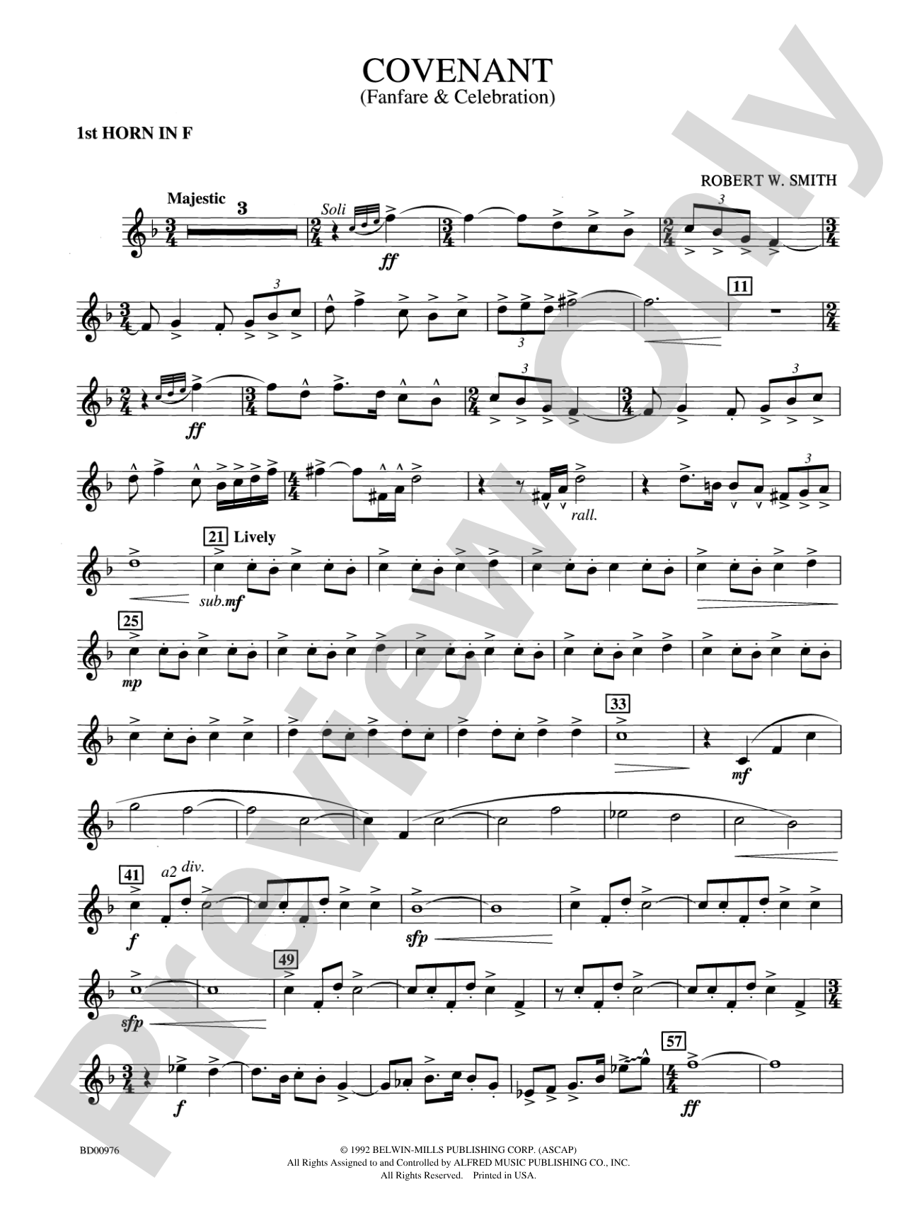 Covenant: 1st F Horn